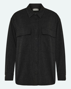 minimum female Astrids 3737 Long Sleeved Shirt 980M Dark Grey Melange