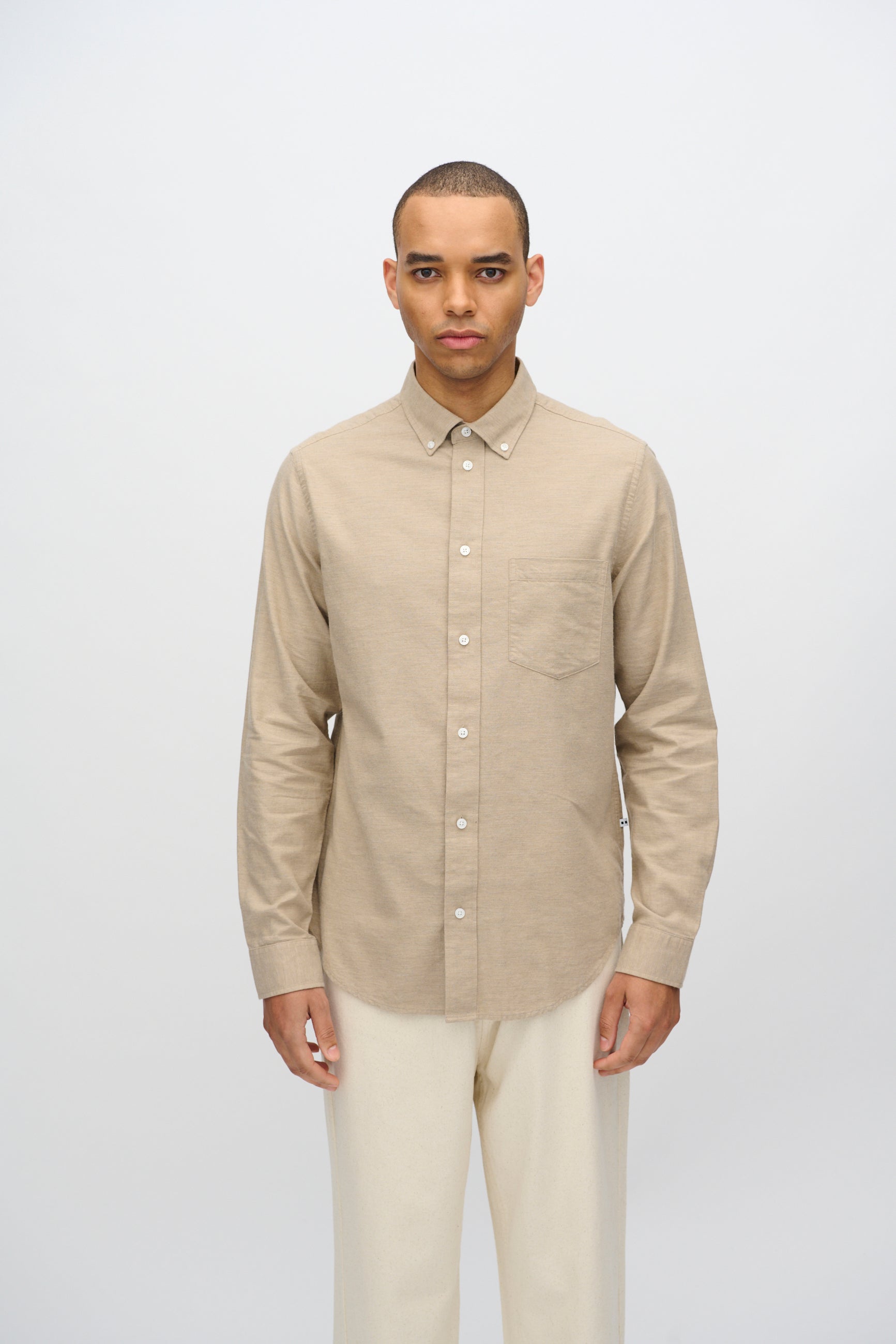 minimum male Colt langærmet reg skjorte 0063 Long Sleeved Shirt 1109 Chinchilla