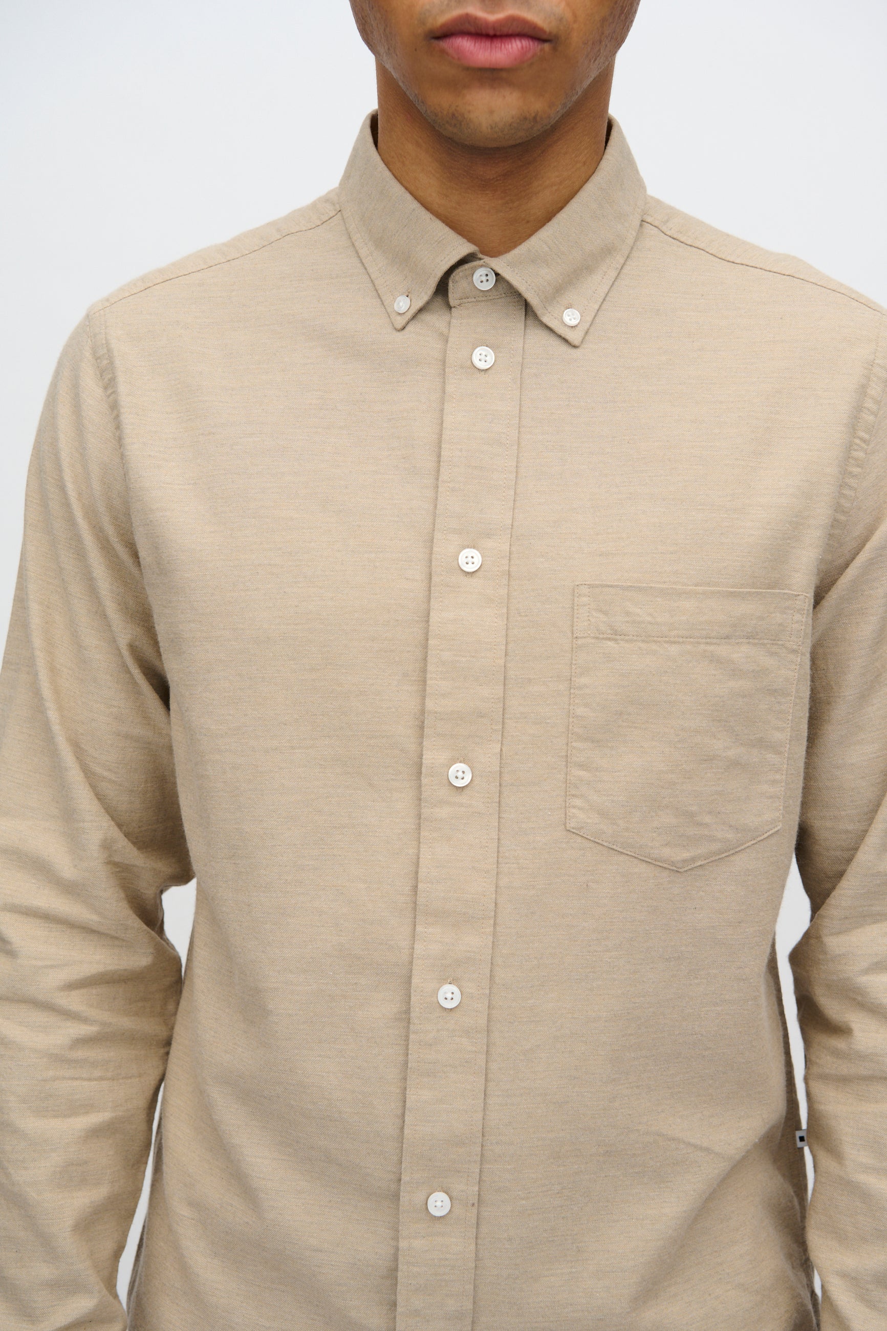 minimum male Colt langærmet reg skjorte 0063 Long Sleeved Shirt 1109 Chinchilla