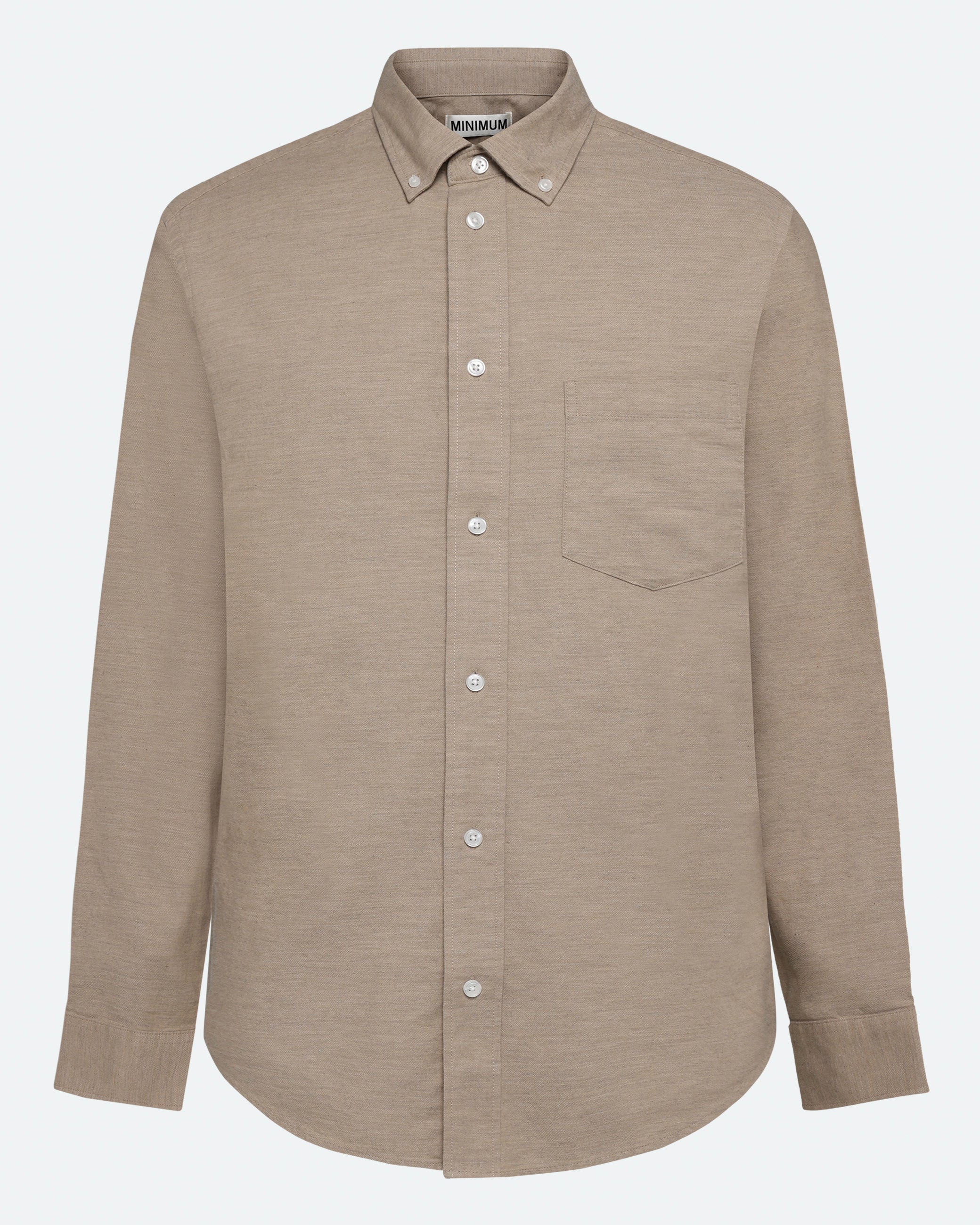 minimum male Colt langærmet reg skjorte 0063 Long Sleeved Shirt 1109 Chinchilla