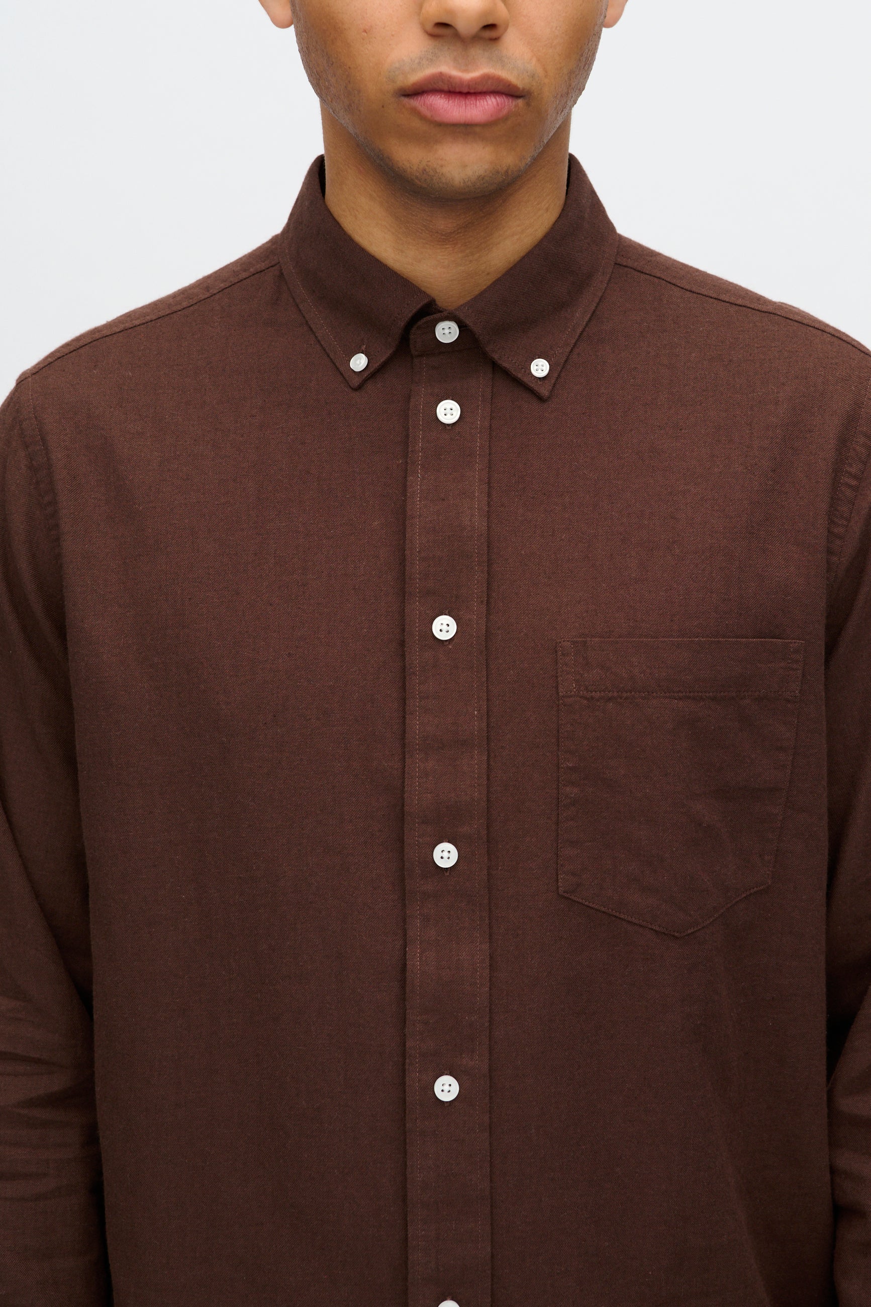 minimum male Colt langærmet reg skjorte 0063 Long Sleeved Shirt 1910 French Roast