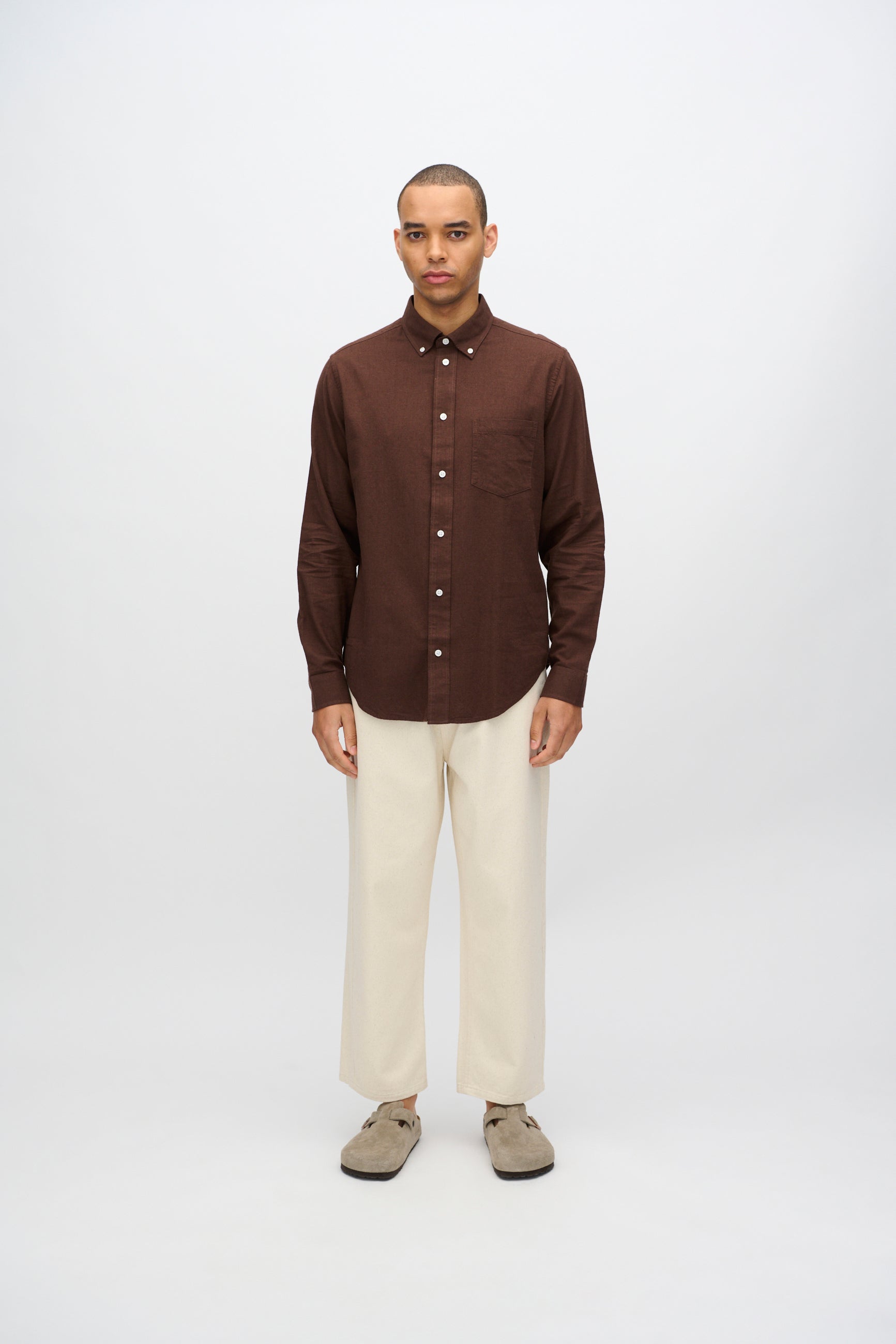 minimum male Colt langærmet reg skjorte 0063 Long Sleeved Shirt 1910 French Roast