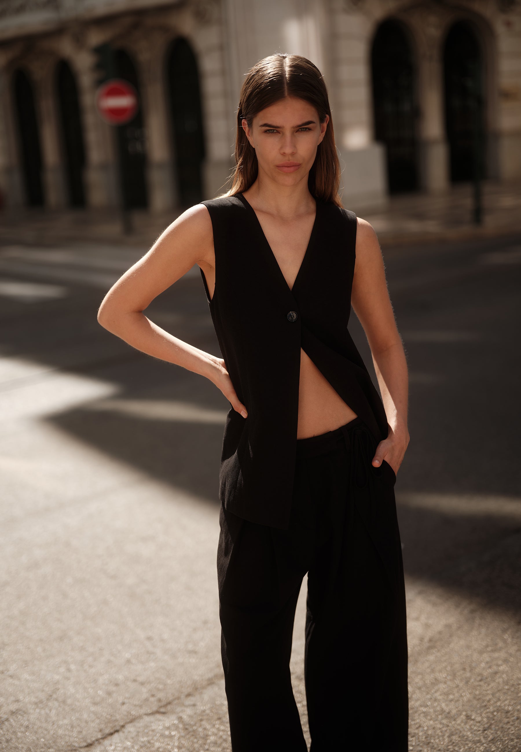 minimum female Davida vest 4191 Waistcoat 999 Black