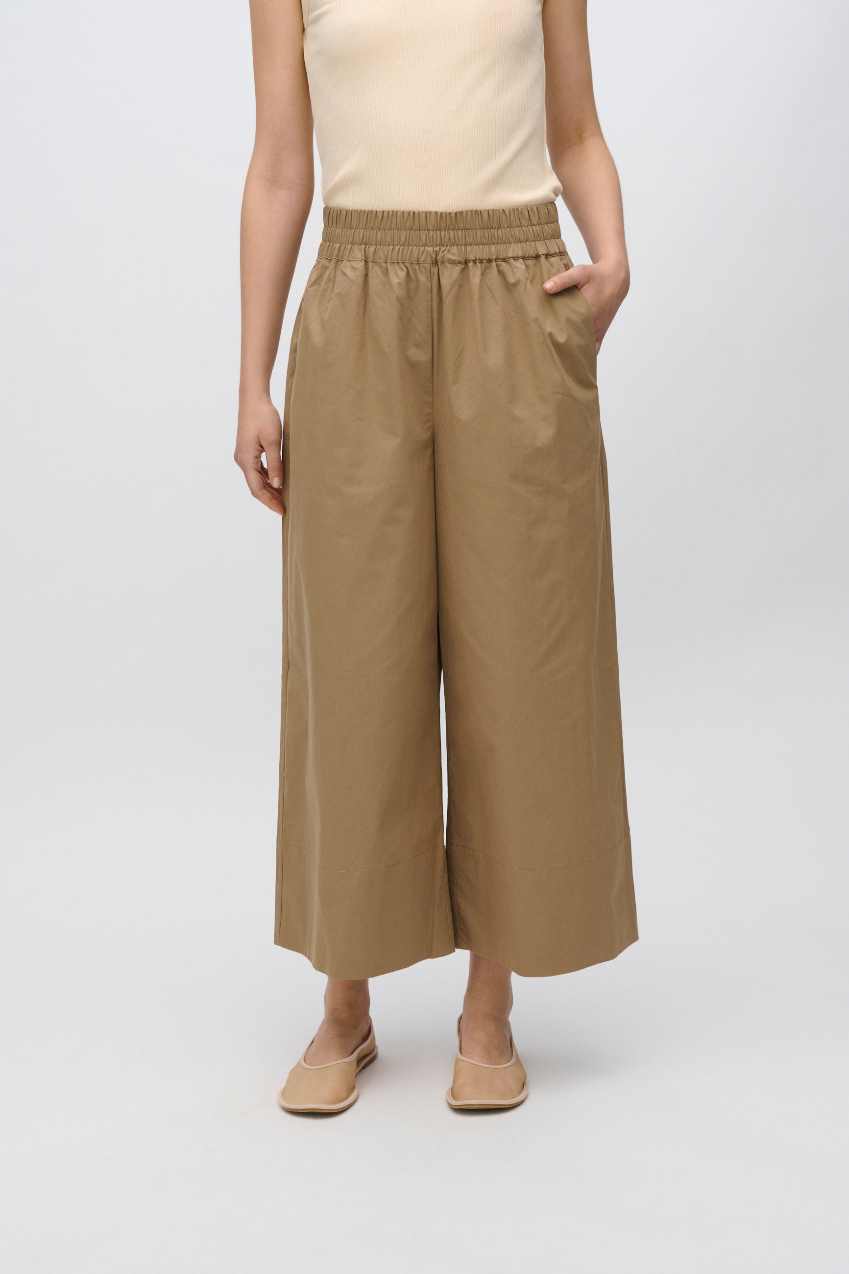 minimum female Eira afslappede capri bukser 4238 Casual Pants 1609 Greige