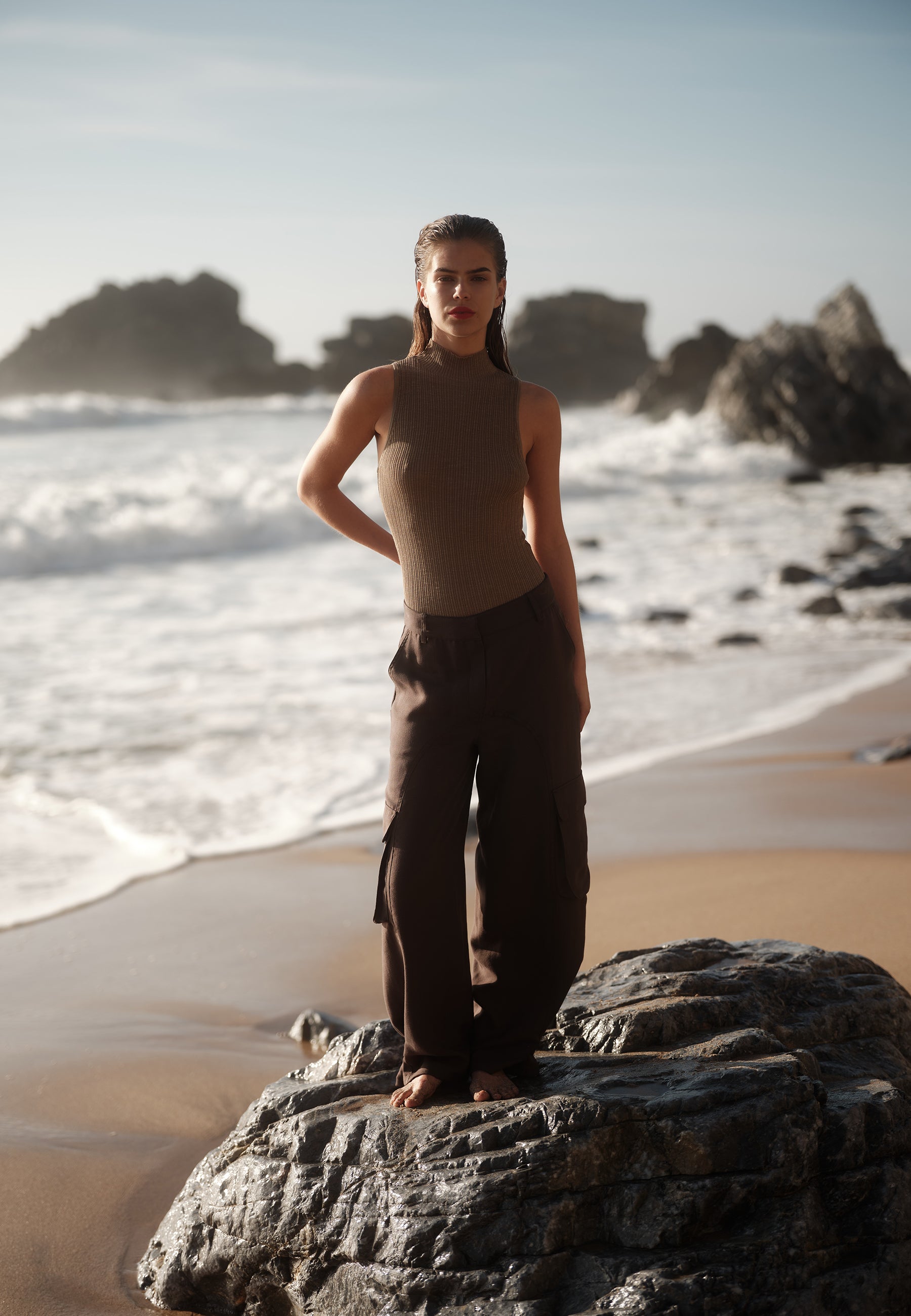 minimum female Emery utility bukser 4136 Casual Pants 0506 Black Ink