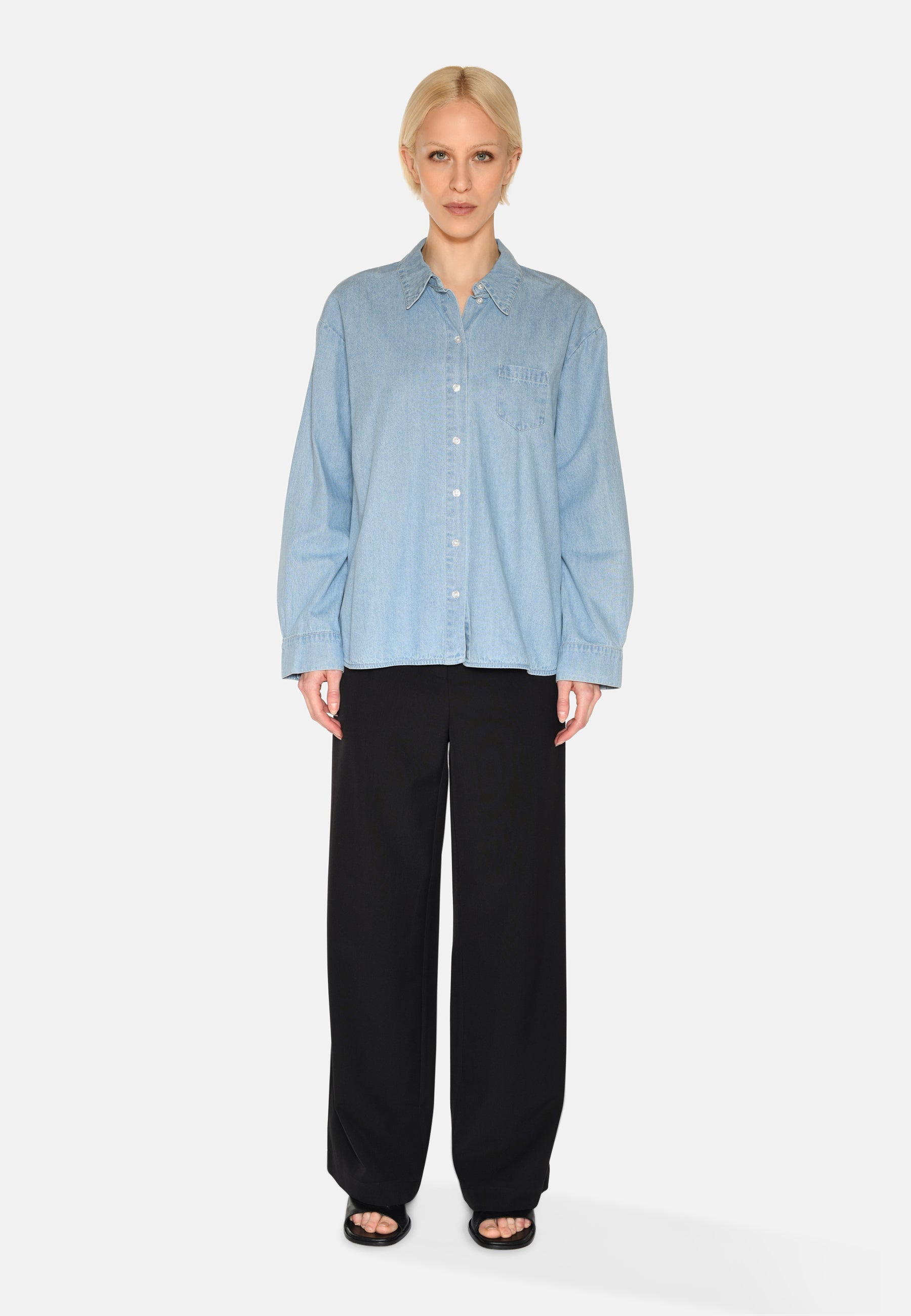 minimum female Fern denimskjorte 4147 Long Sleeved Shirt 1001 Light Blue