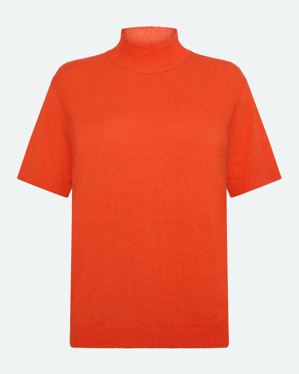 minimum female Gia strikket t-shirt med rullekrave 4150 Short Sleeved T-shirt 1564 Fiesta