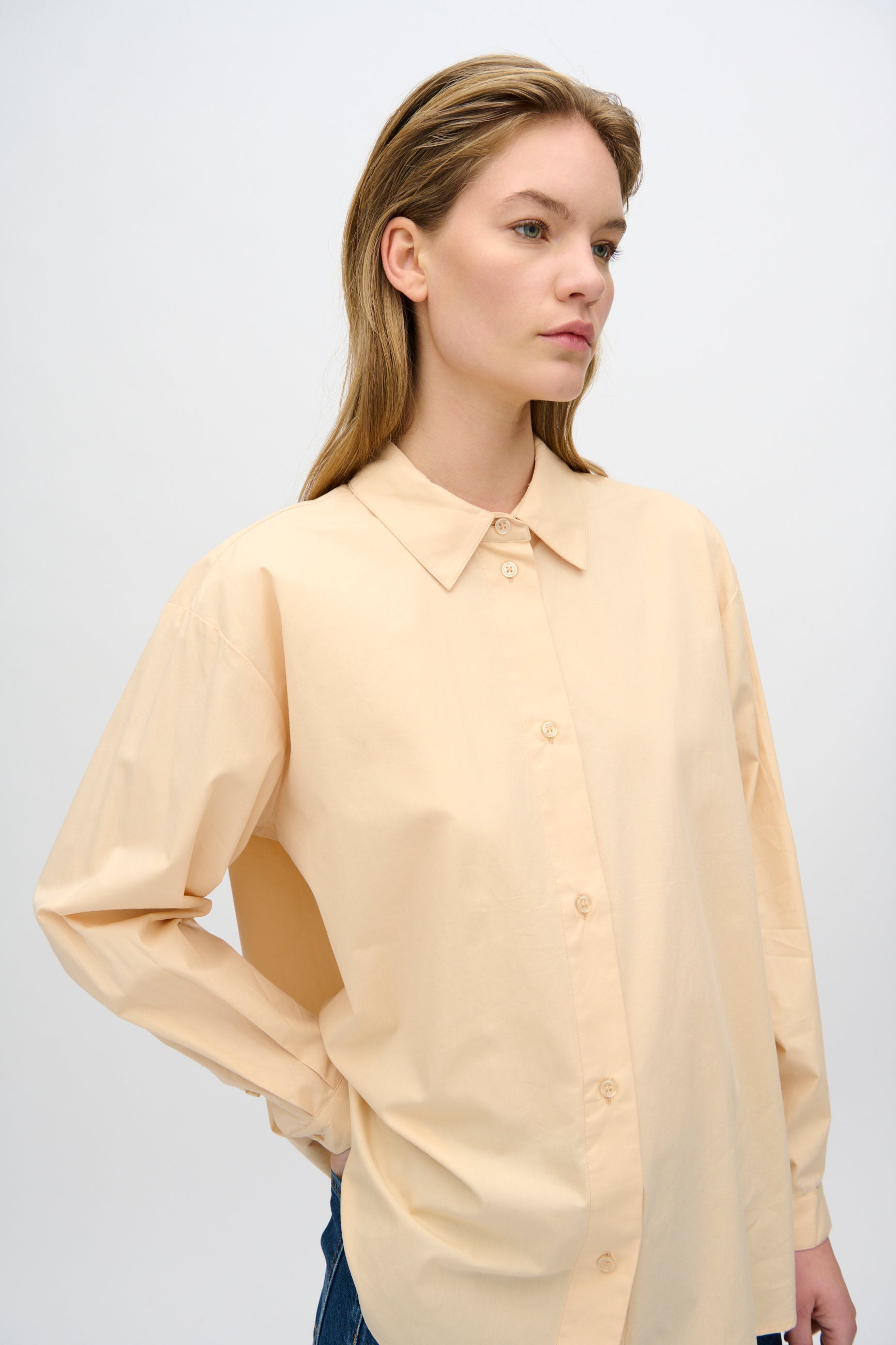minimum female Harper langærmet skjorte 4238 Long Sleeved Shirt 1110 Creme De Peche