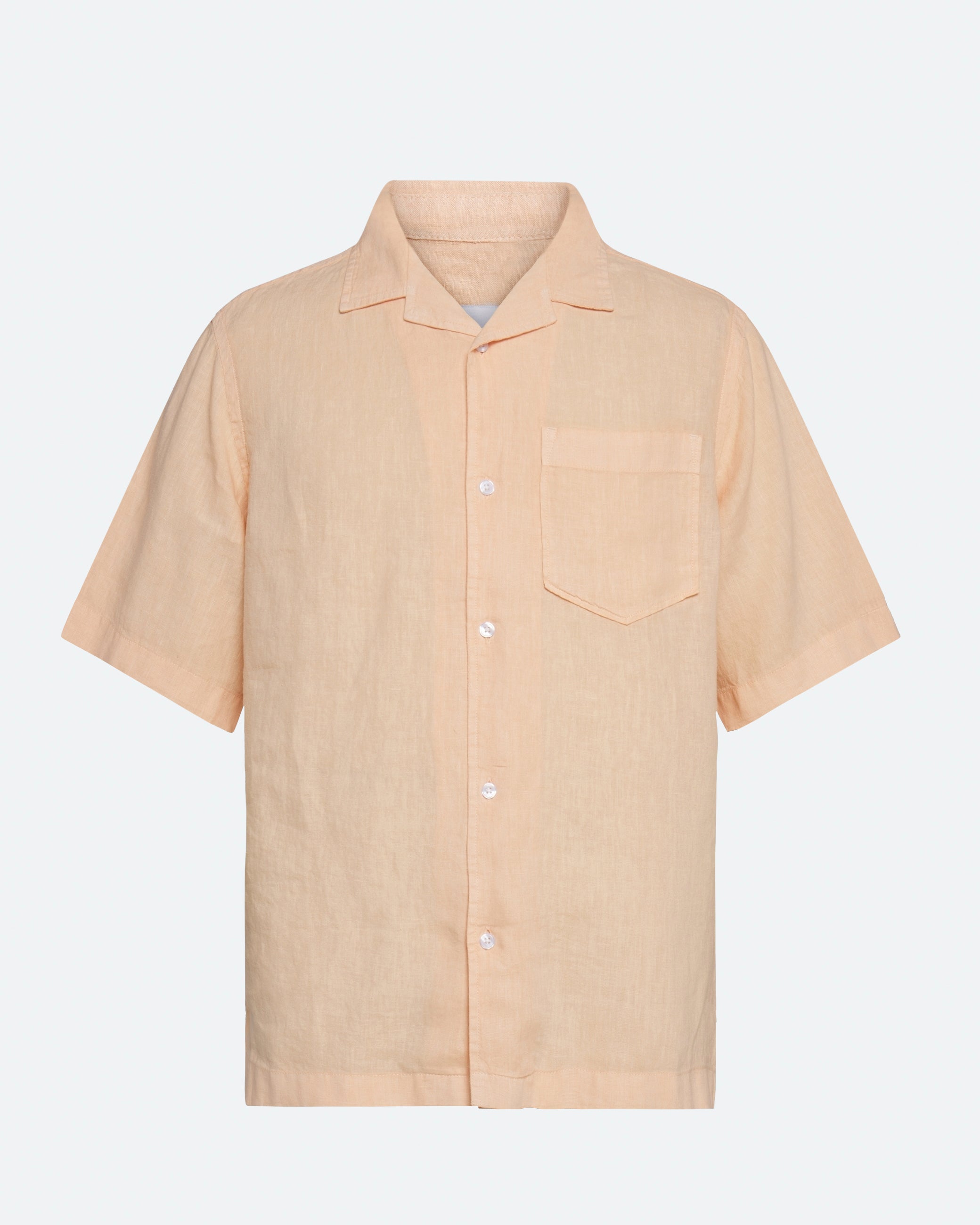 minimum male Hayden kortærmet hørskjorte 4115 Short Sleeved Shirt 1110 Creme De Peche
