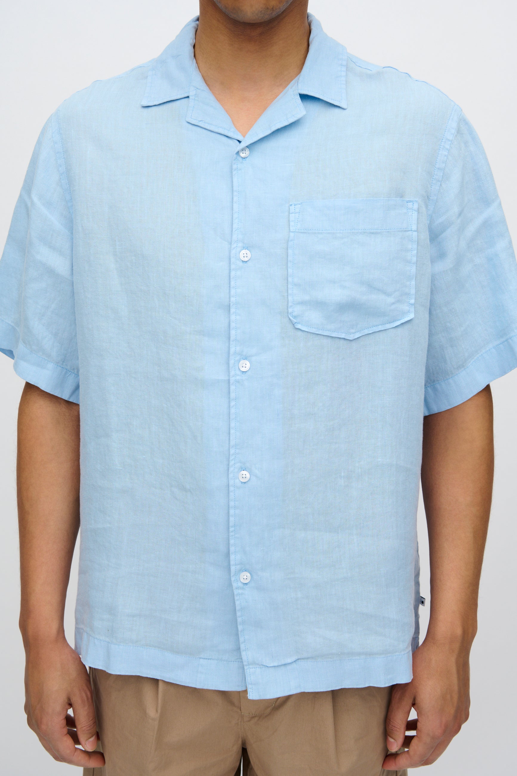 minimum male Hayden kortærmet hørskjorte 4115 Short Sleeved Shirt 4105 Angel Falls