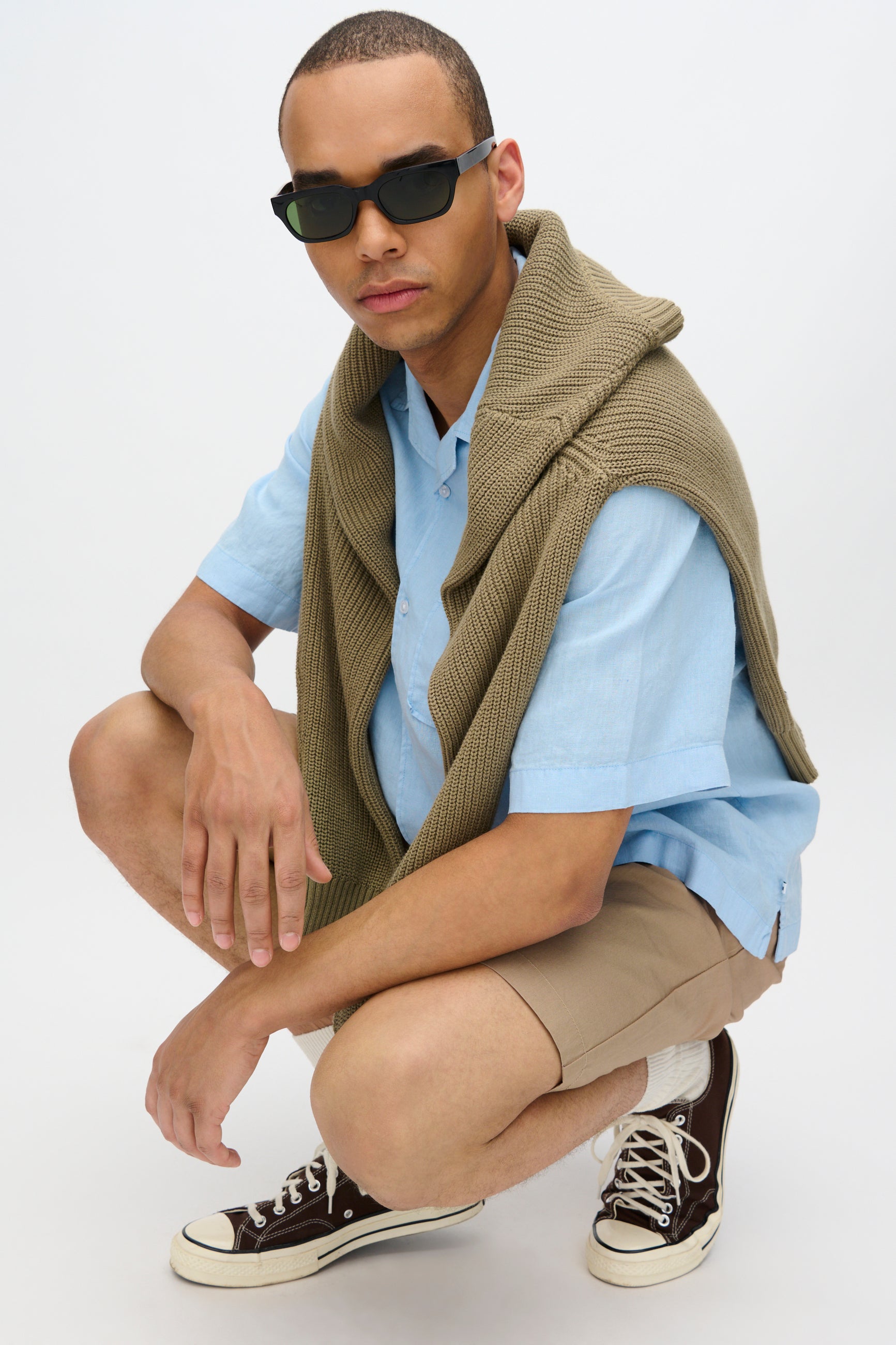 minimum male Hayden kortærmet hørskjorte 4115 Short Sleeved Shirt 4105 Angel Falls