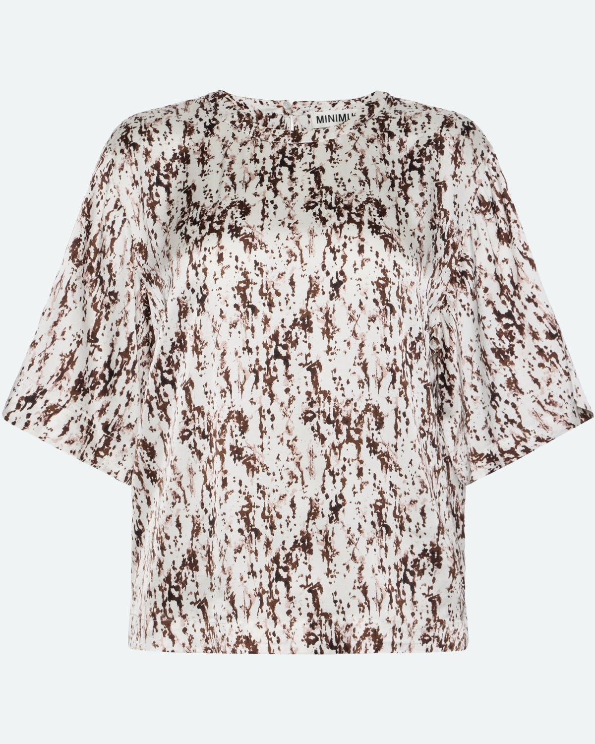 minimum female Janey kortærmet satinbluse 4194 Short Sleeved Blouse 0608 Coco Milk