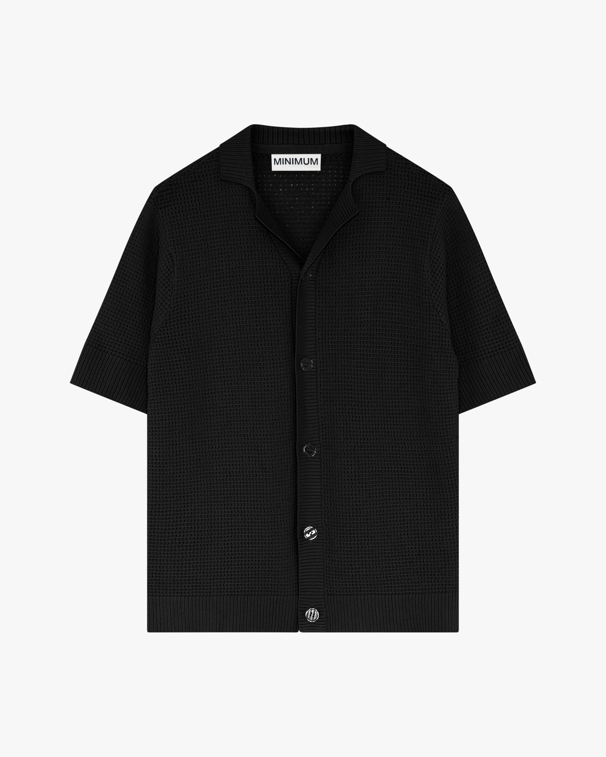 minimum male Mason hæklet polo skjorte 4177 Polo 999 Black