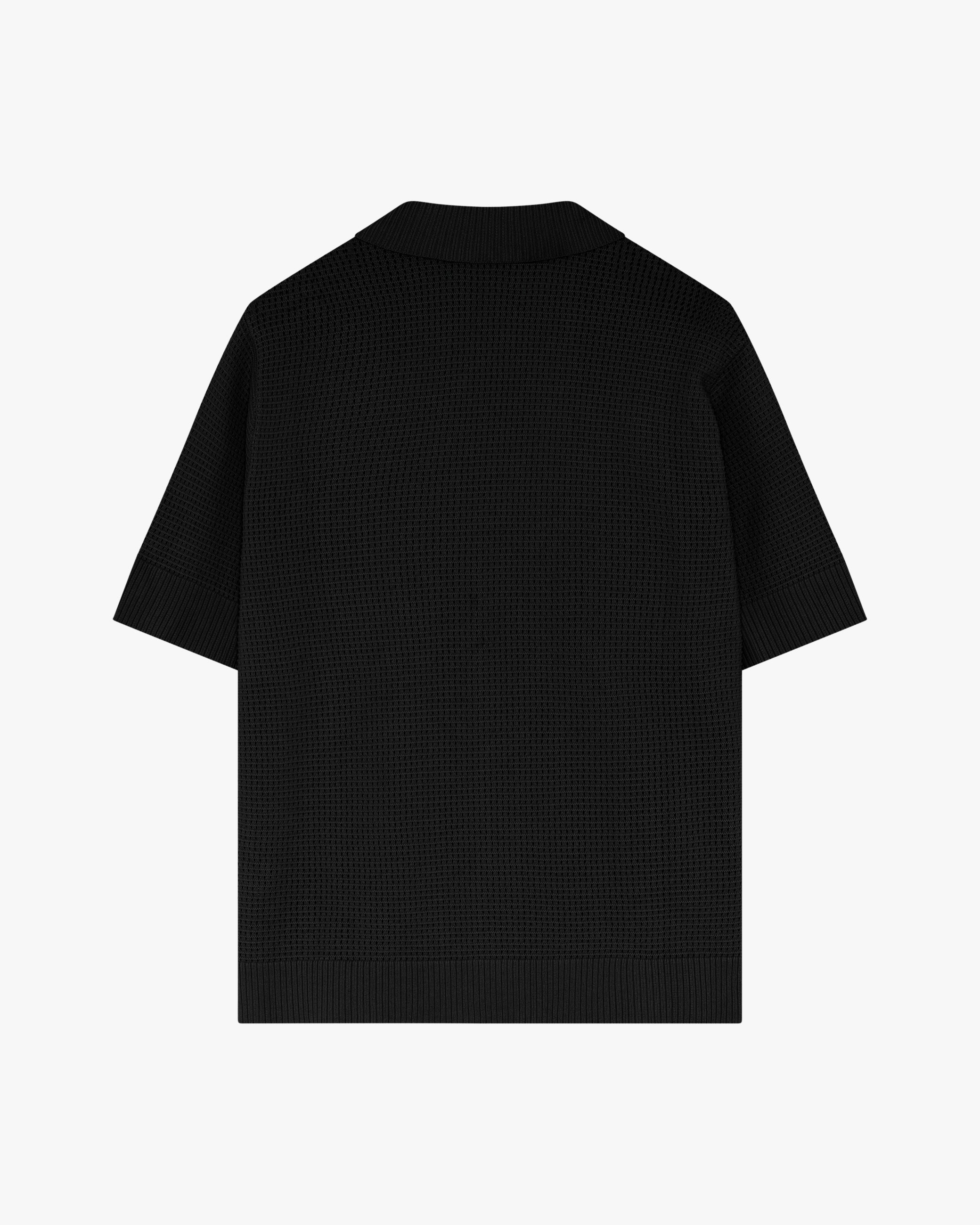 minimum male Mason hæklet polo skjorte 4177 Polo 999 Black