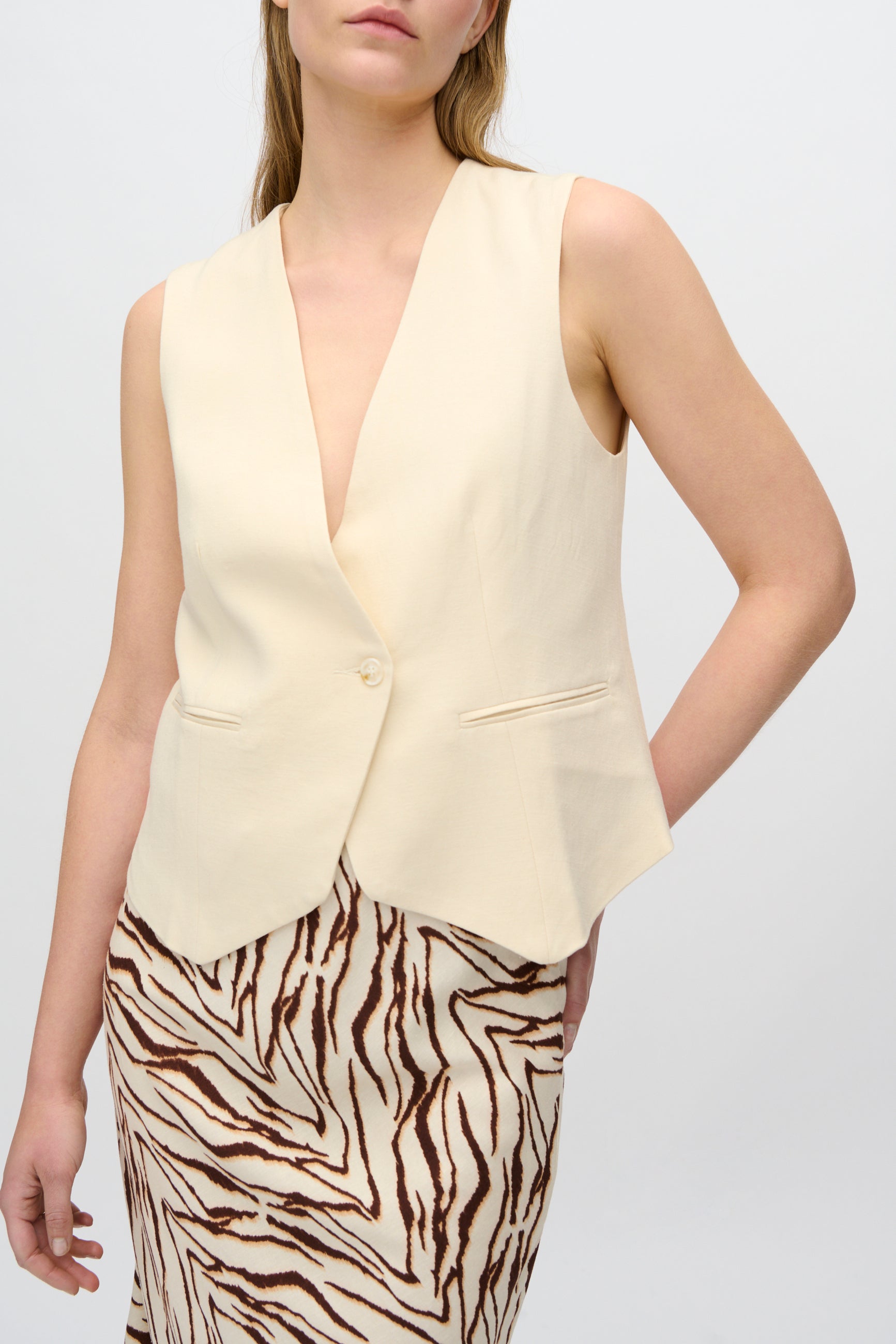 minimum female Melina figursyet vest 3069 Waistcoat 0908 Summer Sand