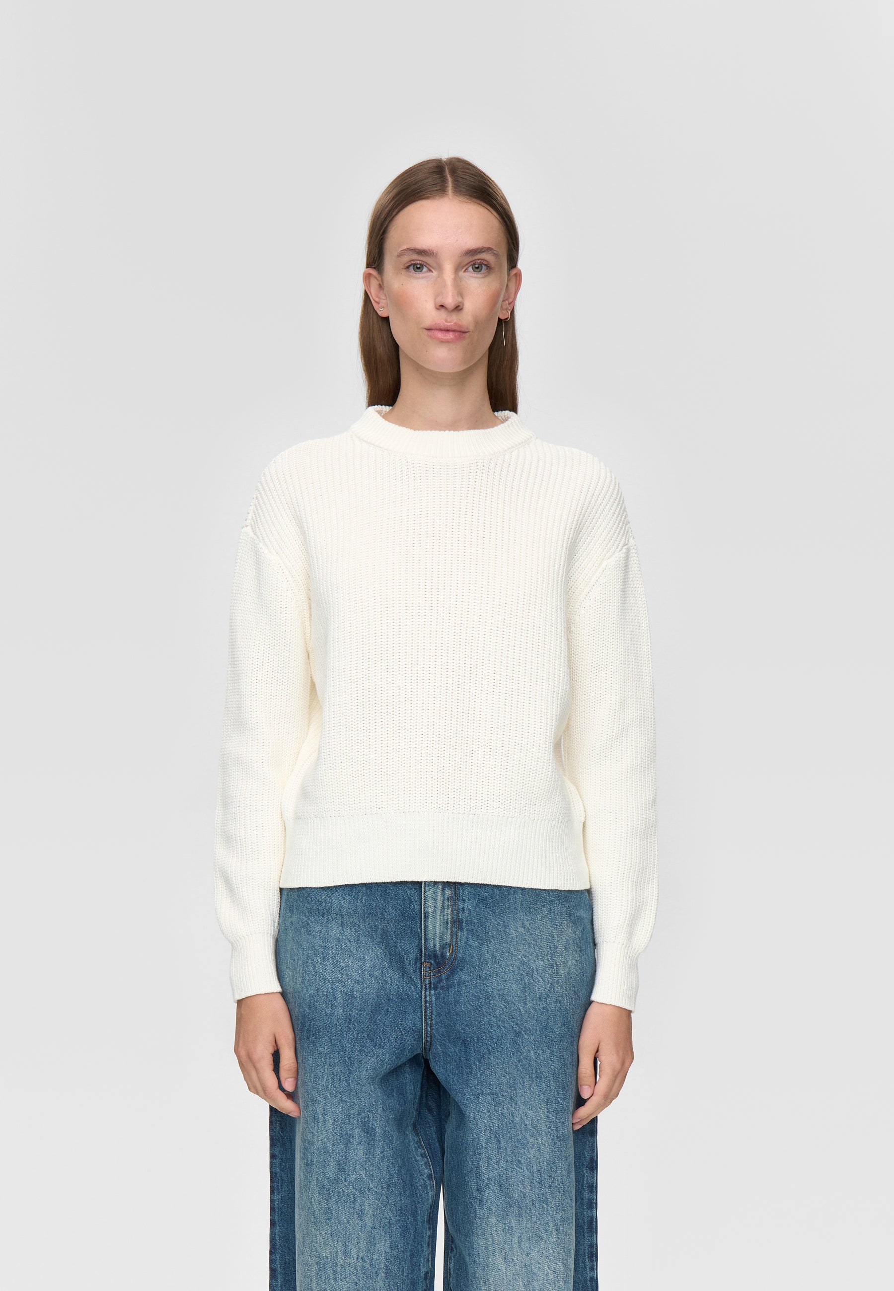 minimum female Mikala striktrøje G006 Jumper 004 Broken White