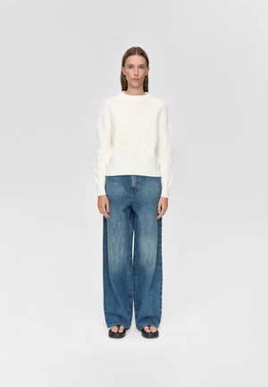 minimum female Mikala striktrøje G006 Jumper 004 Broken White
