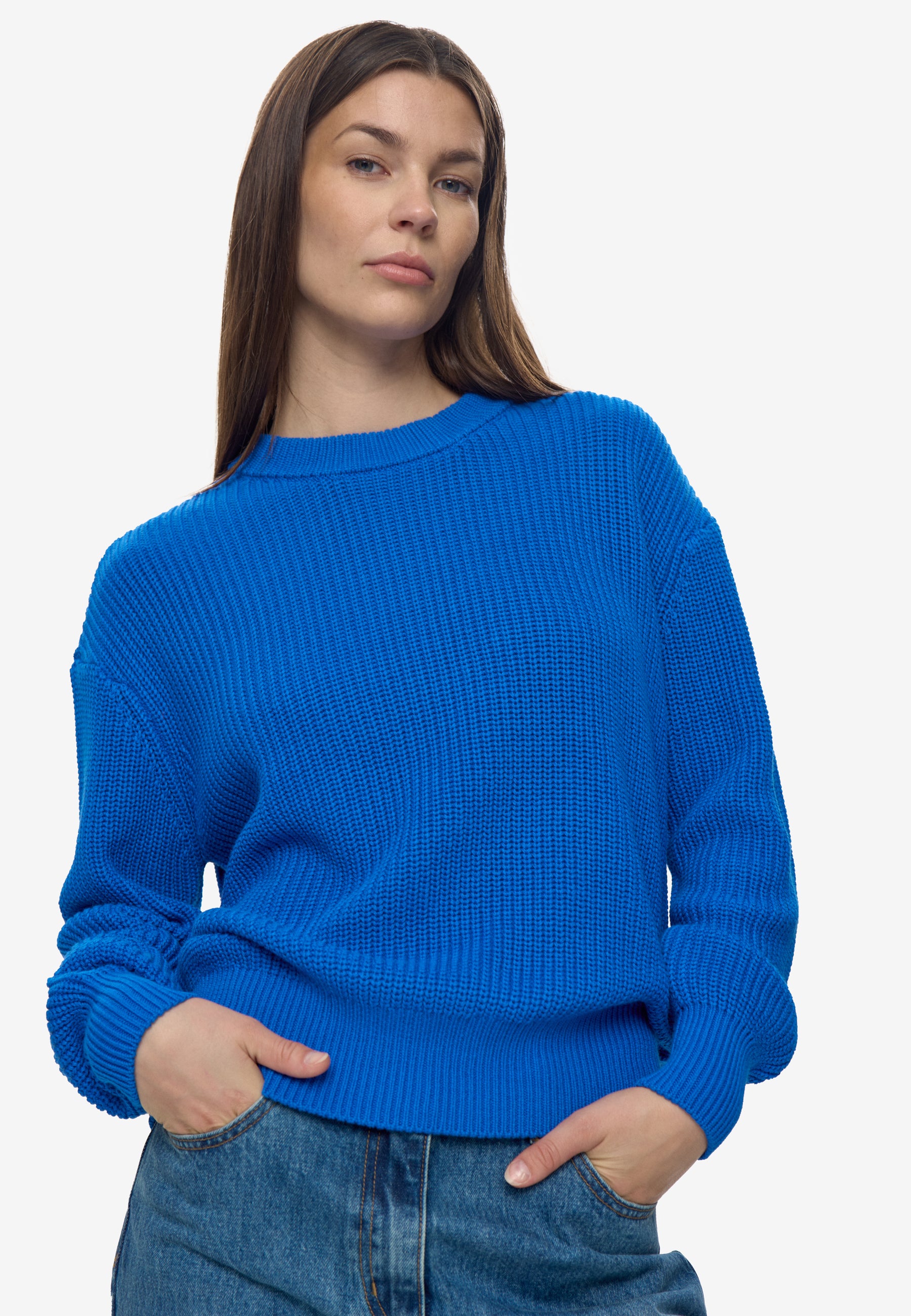minimum female Mikala striktrøje G006 Jumper 4148 Victoria Blue