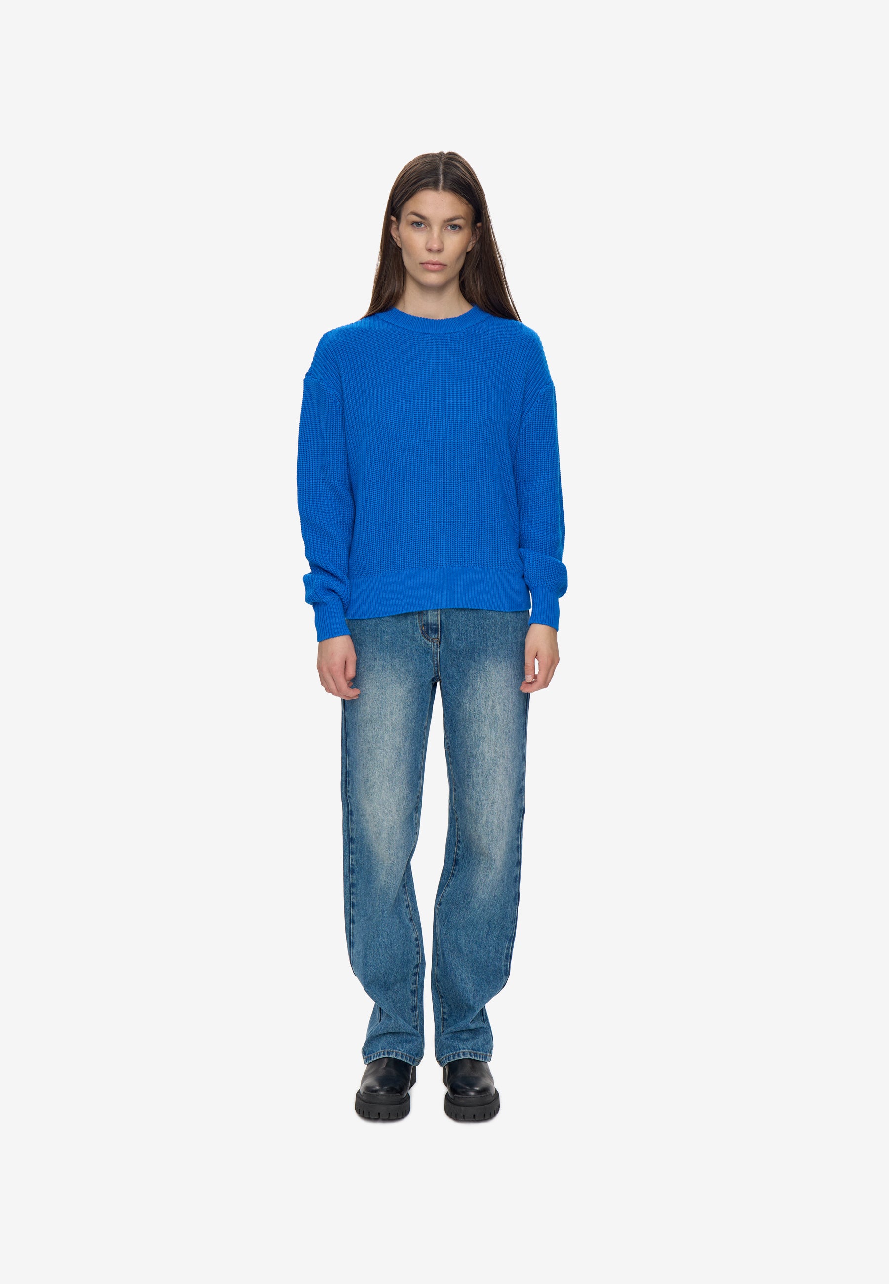 minimum female Mikala striktrøje G006 Jumper 4148 Victoria Blue