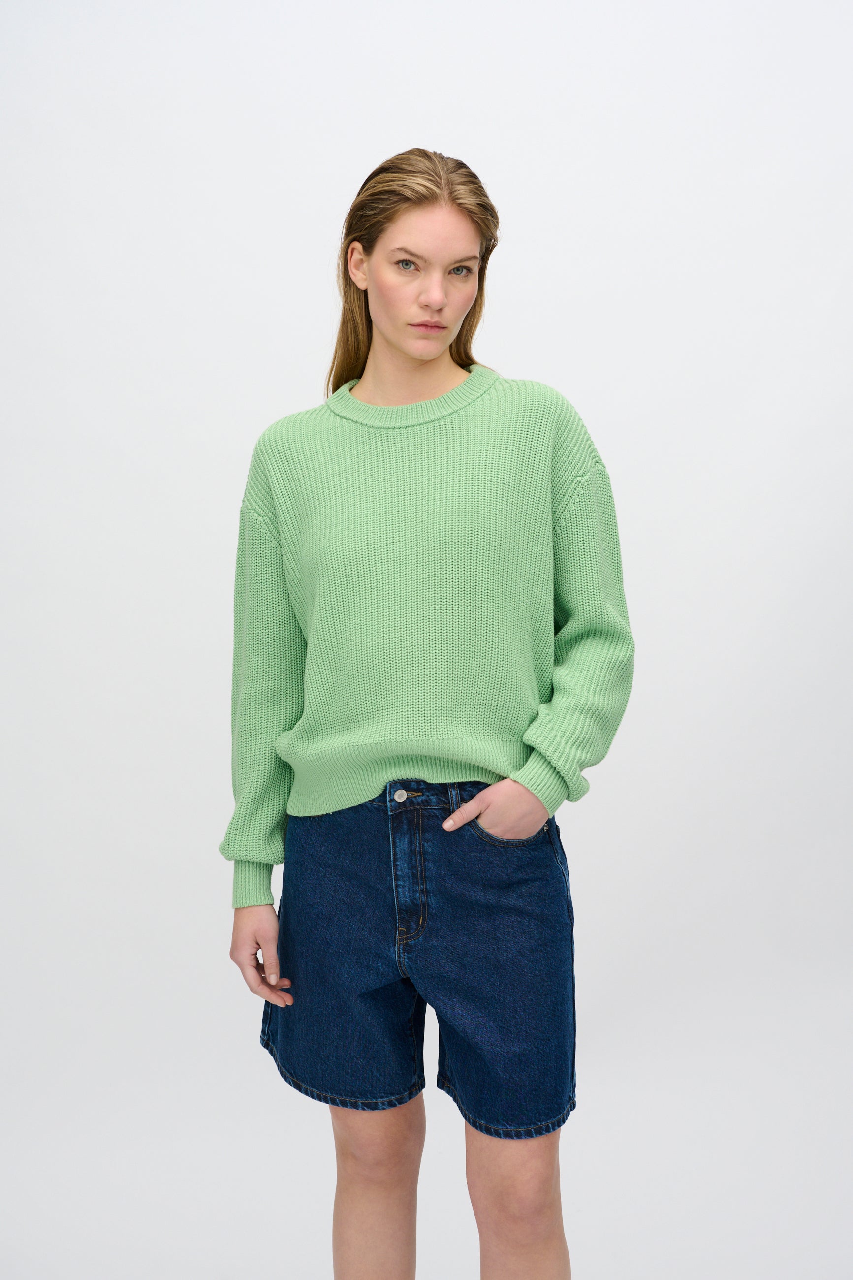 minimum female Mikala striktrøje G006 Jumper 6317 Quiet Green
