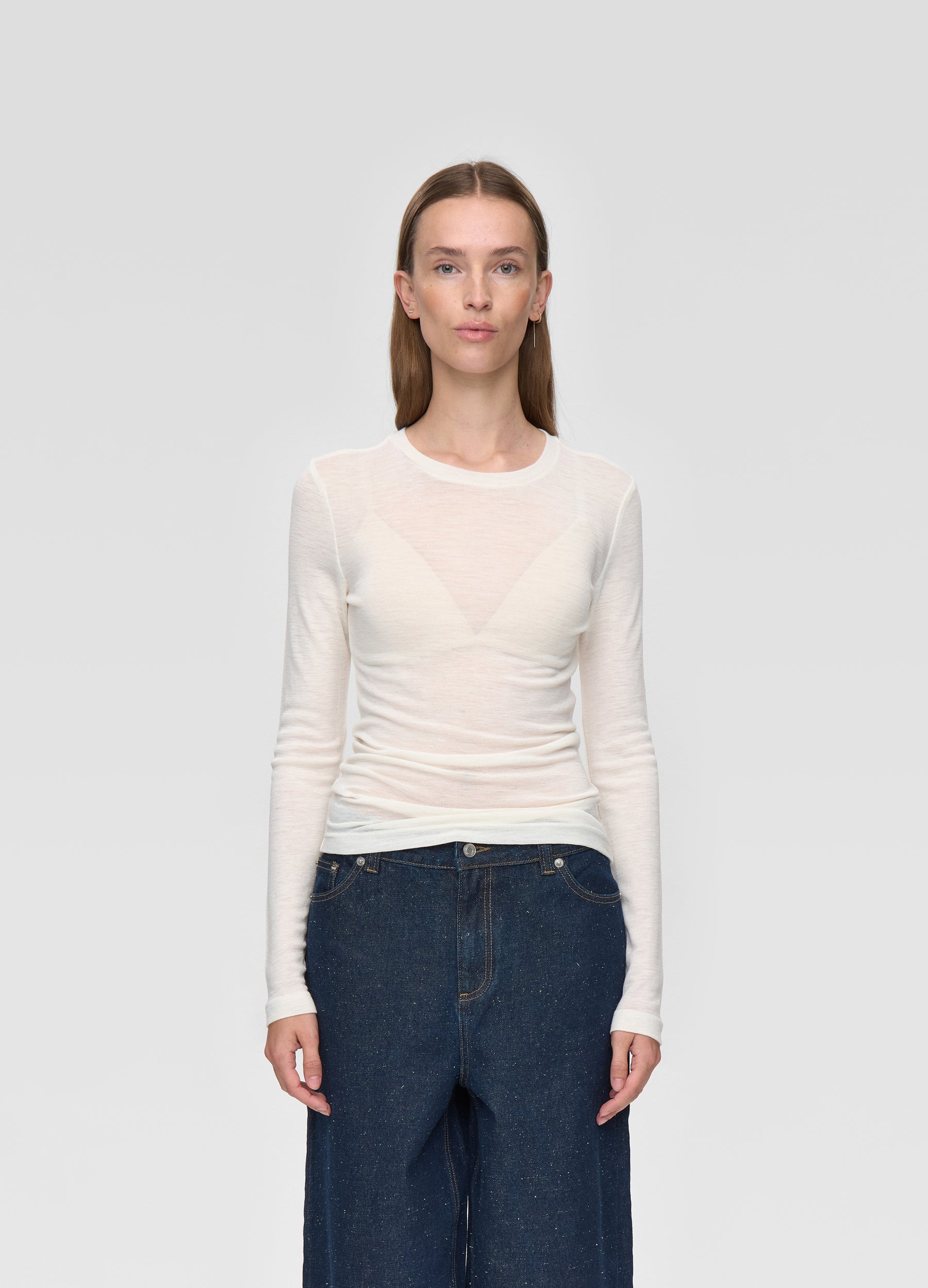 minimum female Natashas langærmet t-shirt 3736 Jumper 0608 Coco Milk