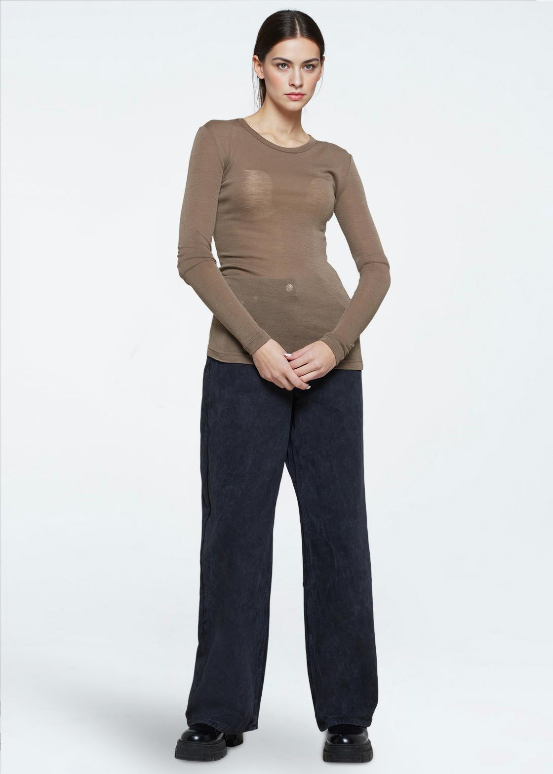minimum female Natashas langærmet t-shirt 3736 Jumper 1815 Shitake
