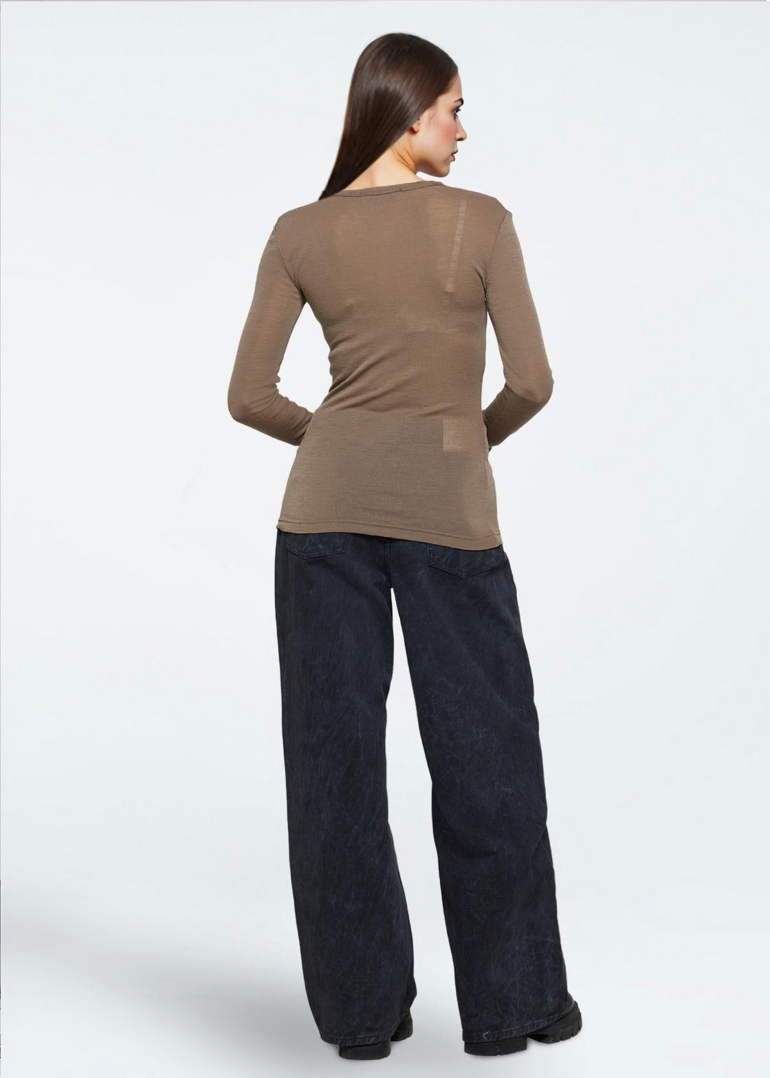 minimum female Natashas langærmet t-shirt 3736 Jumper 1815 Shitake