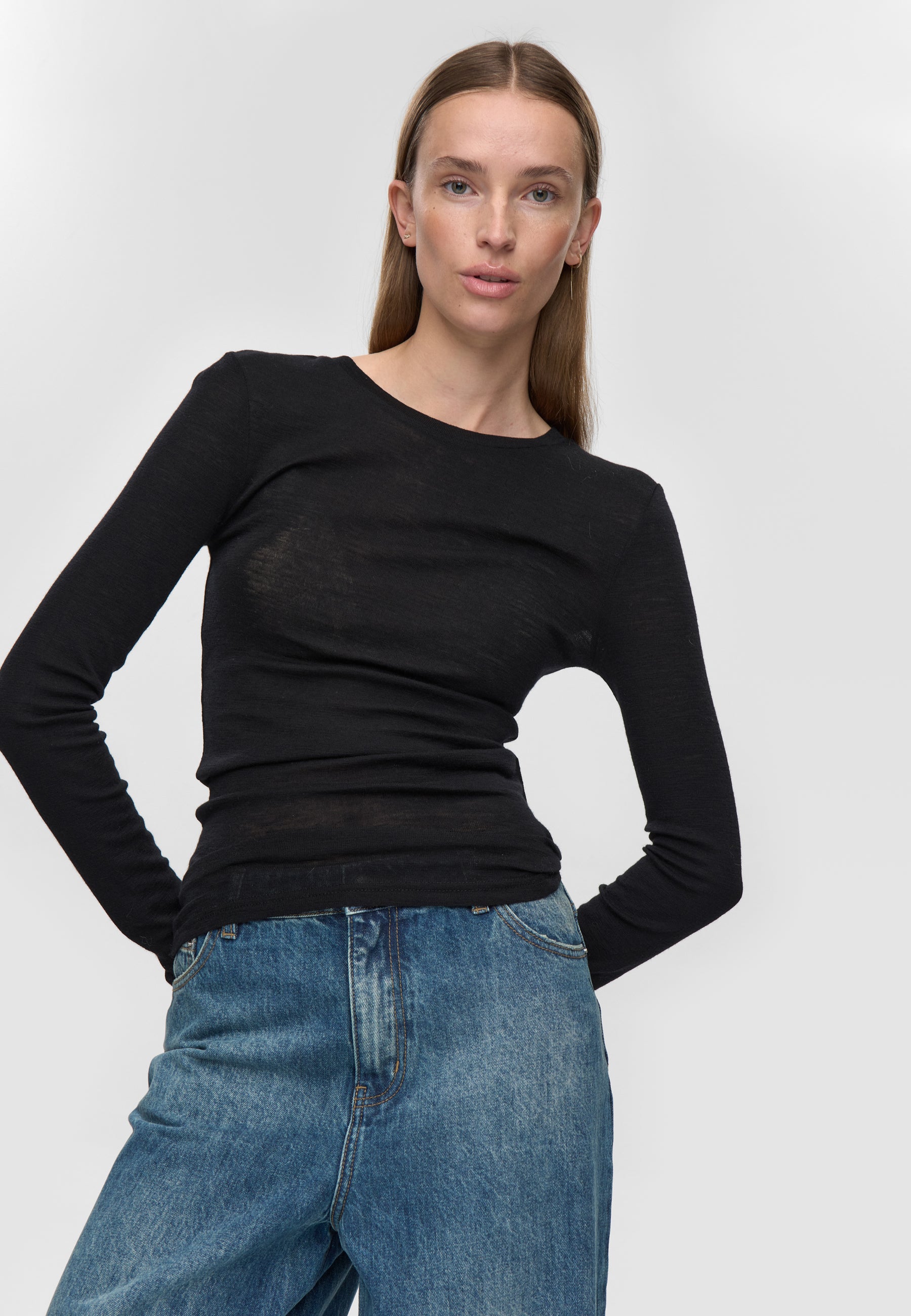 minimum female Natashas langærmet t-shirt 3736 Jumper 999 Black