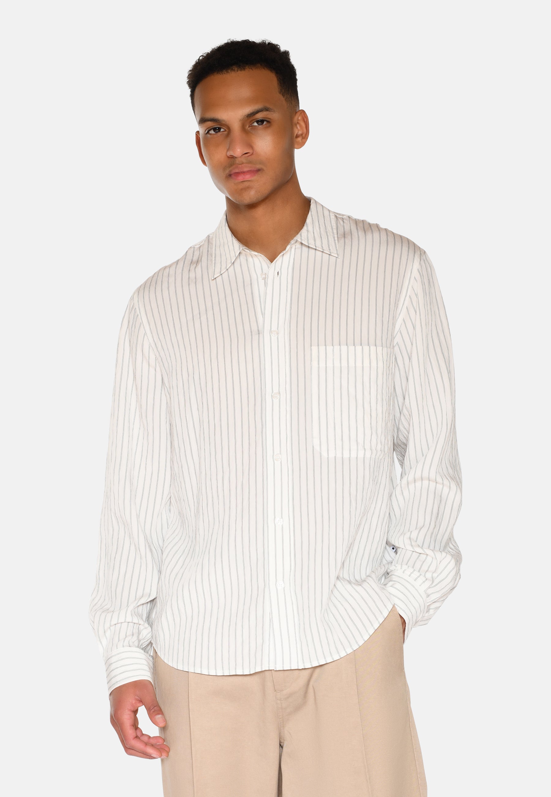minimum male Pedro langærmet rlx skjorte 4173 Long Sleeved Shirt 000 White