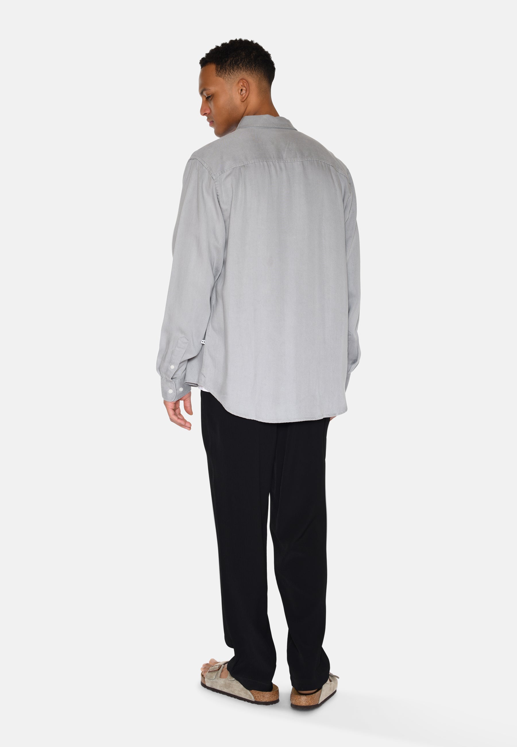 minimum male Pedro langærmet skjorte 3859 Long Sleeved Shirt 910 Light Grey