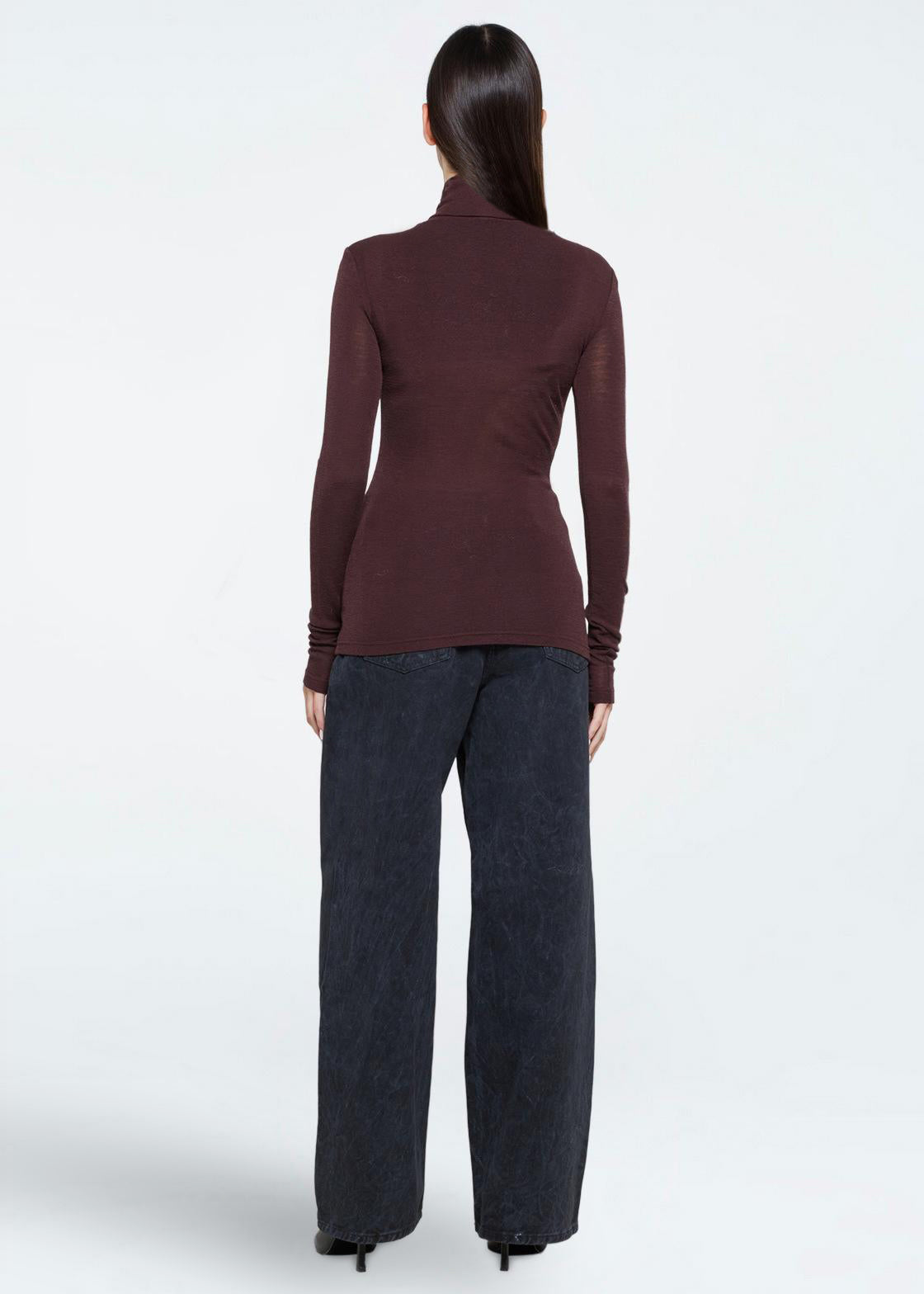 minimum female Pernilles langærmet rullekravetrøje 3736 Turtleneck 1619 Fudge