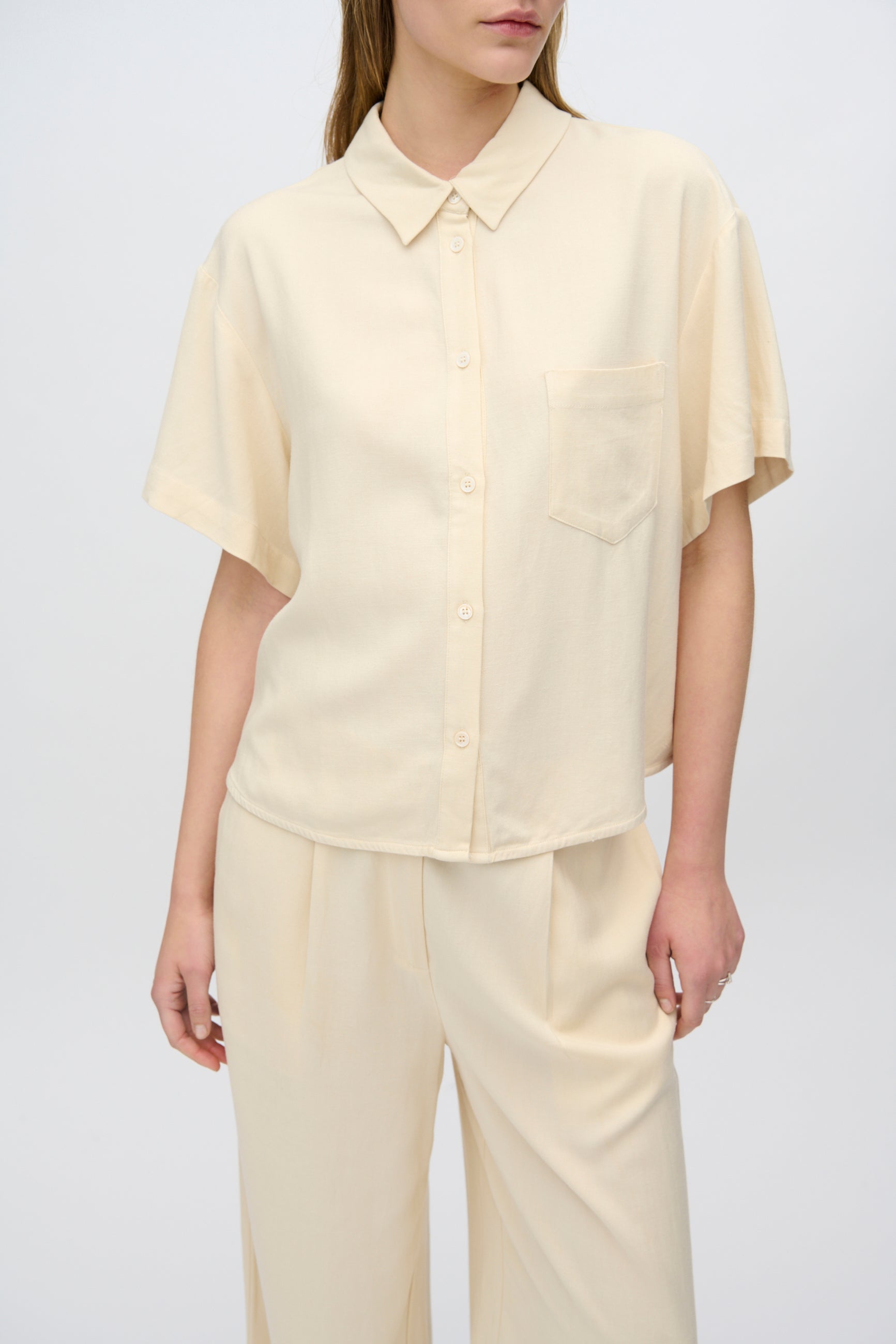 minimum female Sage kortærmet skjorte 3069 Short Sleeved Shirt 0908 Summer Sand