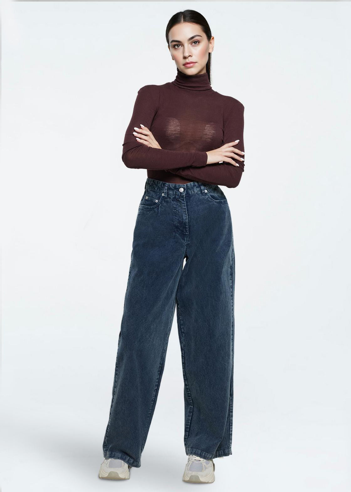 minimum female Aiyas corduroy 4356 Casual Pants 4324 Legion Blue