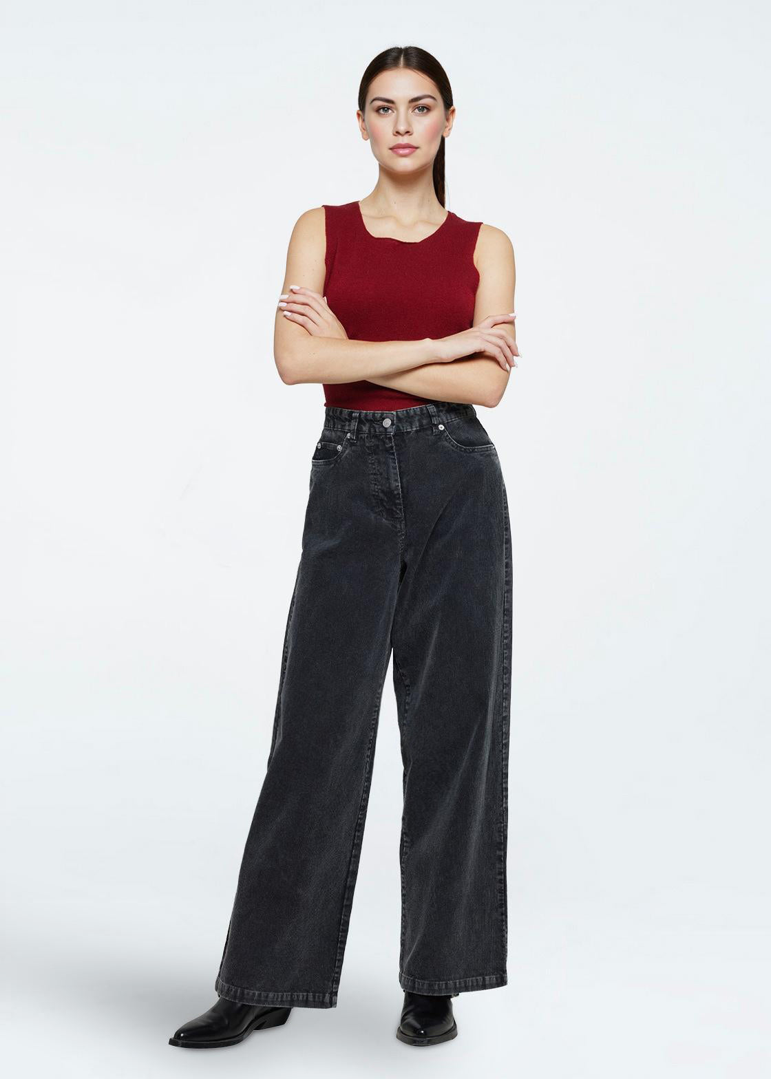 minimum female Aiyas corduroy 4356 Casual Pants 980 Dark Grey
