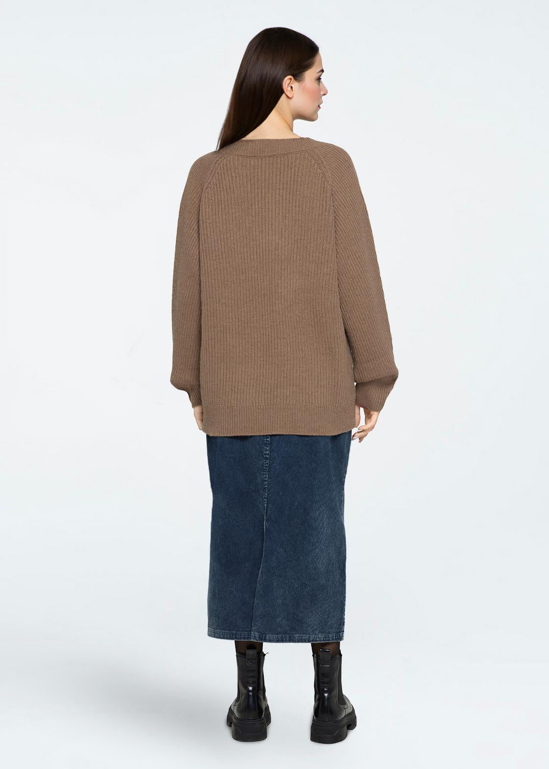 minimum female Alena knit 9954 Jumper 1815 Shitake