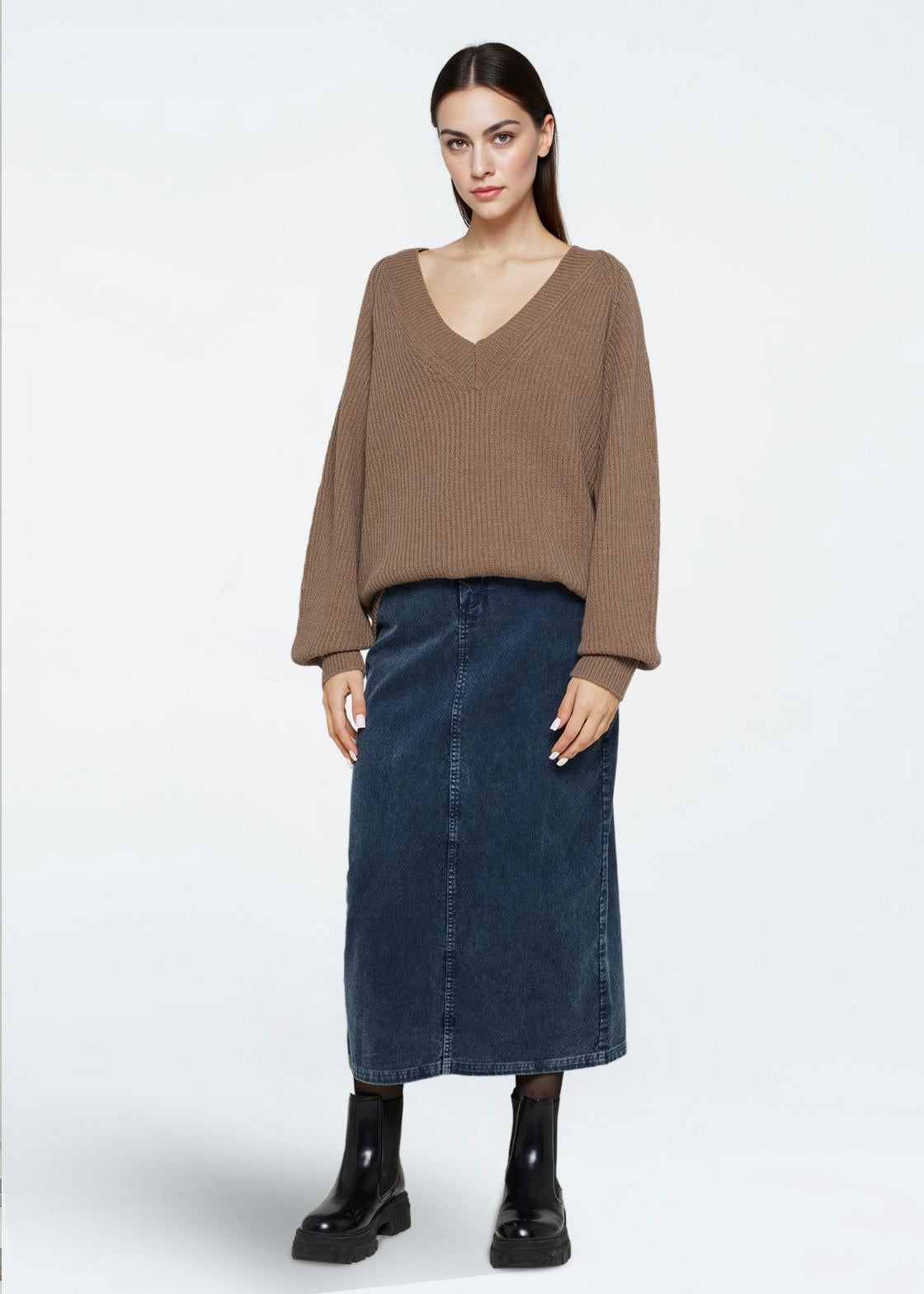 minimum female Alena knit 9954 Jumper 1815 Shitake