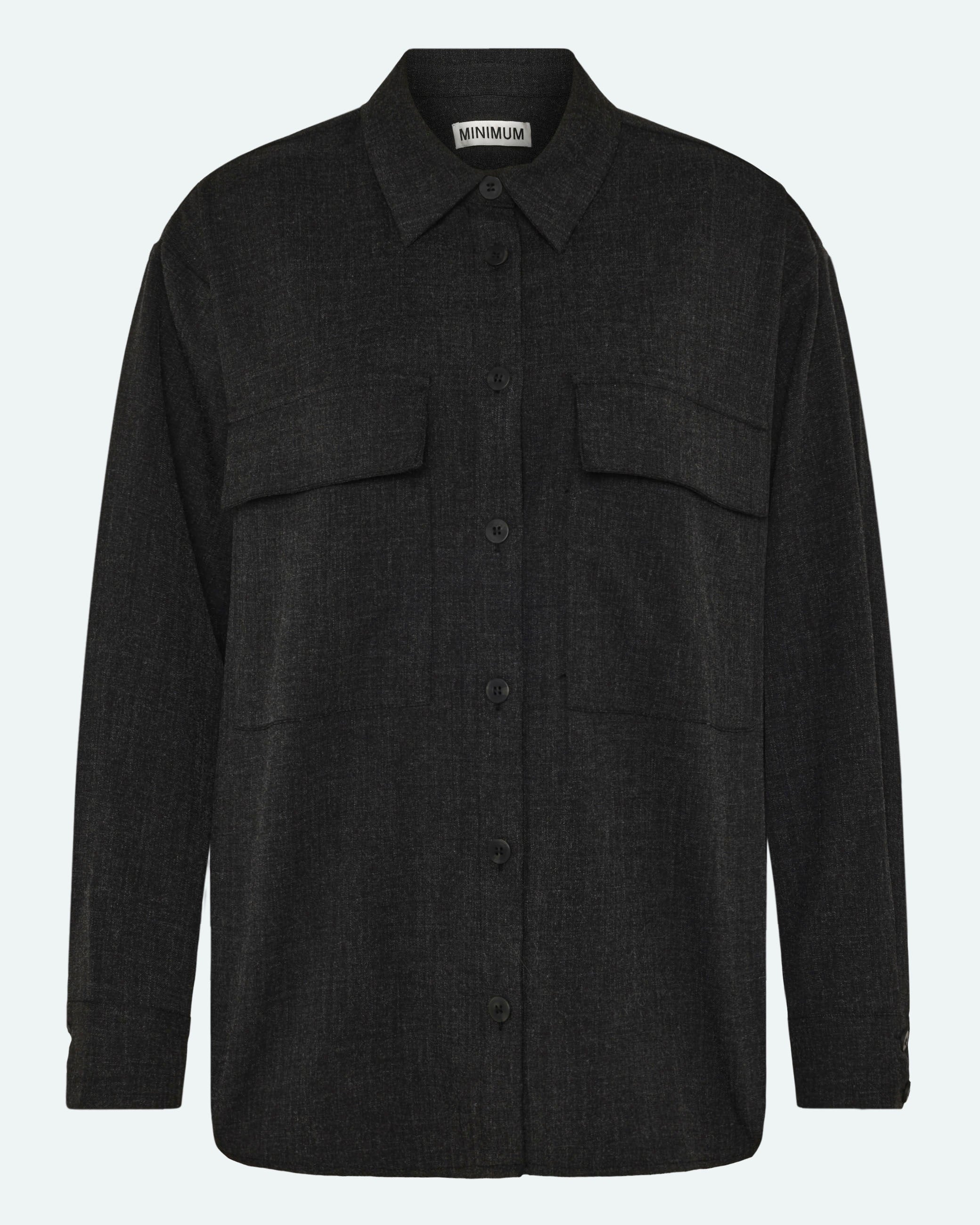 minimum female Astrids 3737 Long Sleeved Shirt 980M Dark Grey Melange
