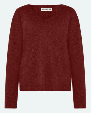 minimum female Codas 3801 Striktrøje Jumper 1534 Merlot