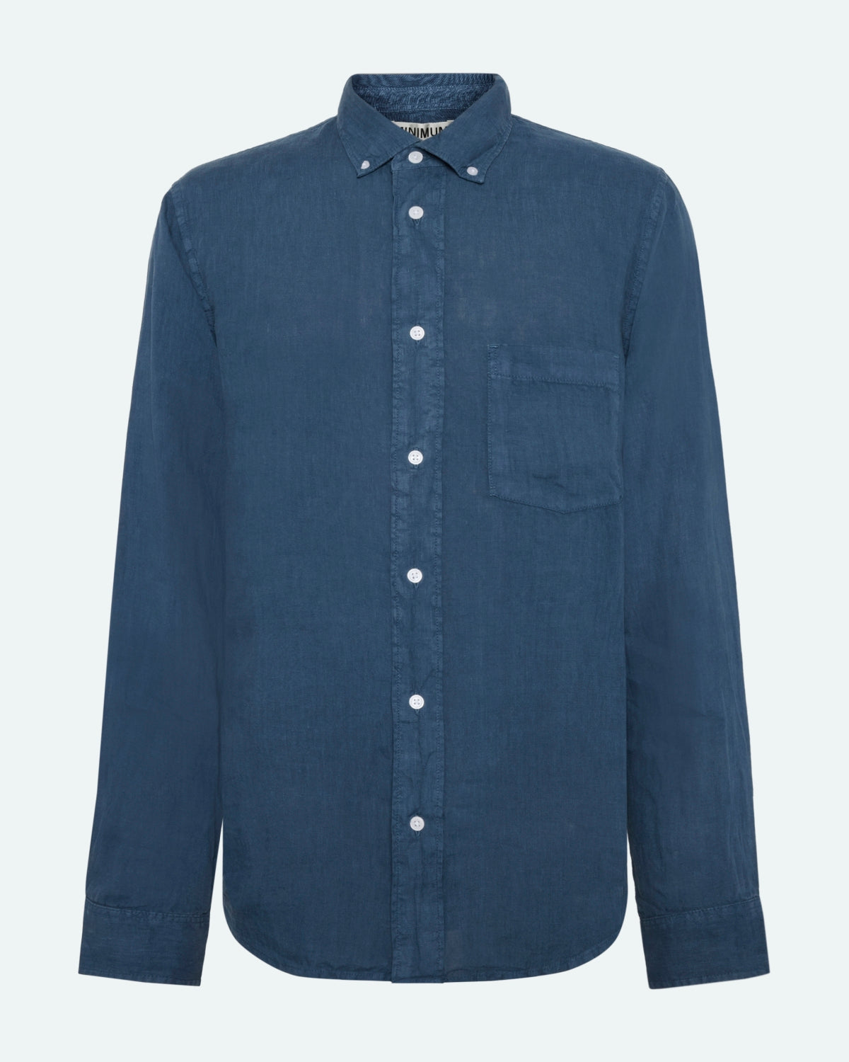 minimum male Colt langærmet reg hørskjorte 4115 Long Sleeved Shirt 2340 Blue Ashes