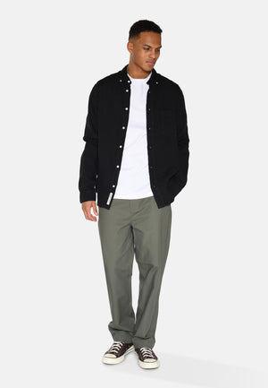 minimum male Colt langærmet reg hørskjorte 4115 Long Sleeved Shirt 4006 Caviar
