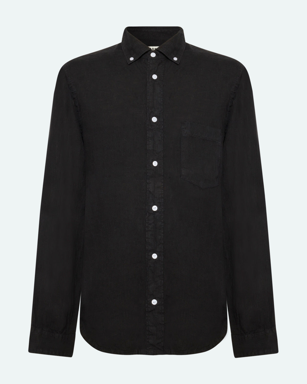 minimum male Colt langærmet reg hørskjorte 4115 Long Sleeved Shirt 4006 Caviar
