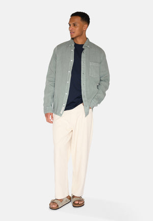 minimum male Colt langærmet reg hørskjorte 4115 Long Sleeved Shirt 4706 Gray Mist