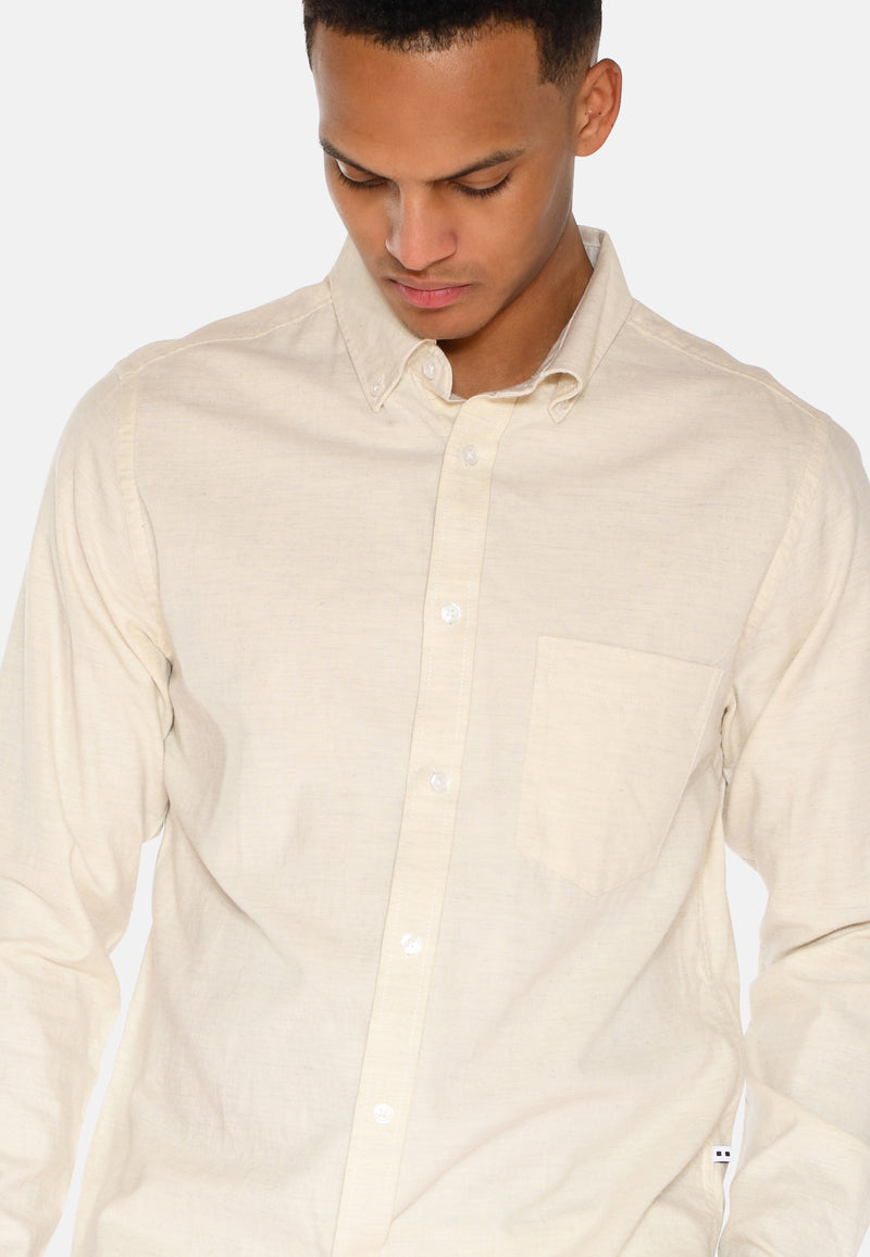 minimum male Colt langærmet reg skjorte 0063 Long Sleeved Shirt 0608 Coco Milk