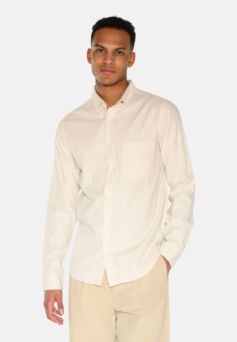 minimum male Colt langærmet reg skjorte 0063 Long Sleeved Shirt 0608 Coco Milk
