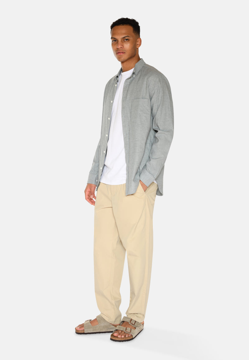 minimum male Colt langærmet reg skjorte 0063 Long Sleeved Shirt 4706 Gray Mist