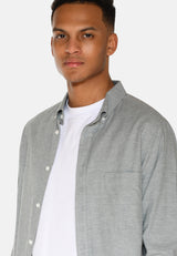 minimum male Colt langærmet reg skjorte 0063 Long Sleeved Shirt 4706 Gray Mist