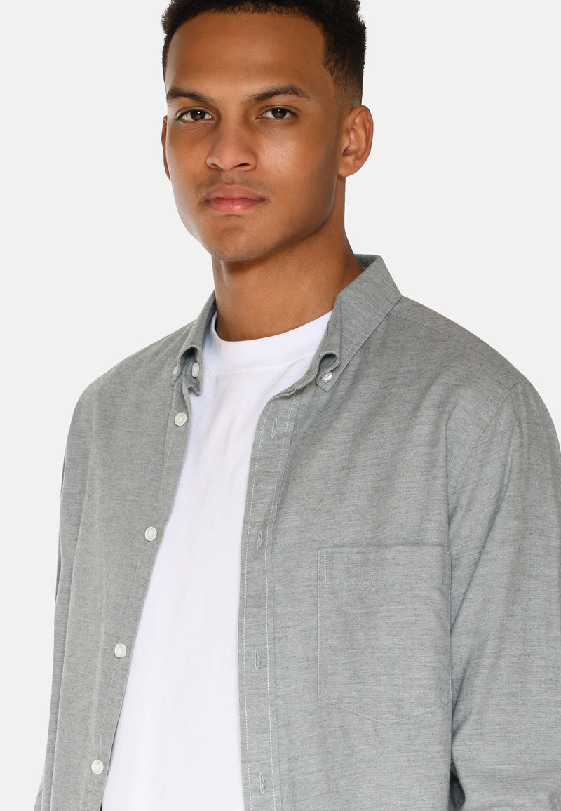 minimum male Colt langærmet reg skjorte 0063 Long Sleeved Shirt 4706 Gray Mist