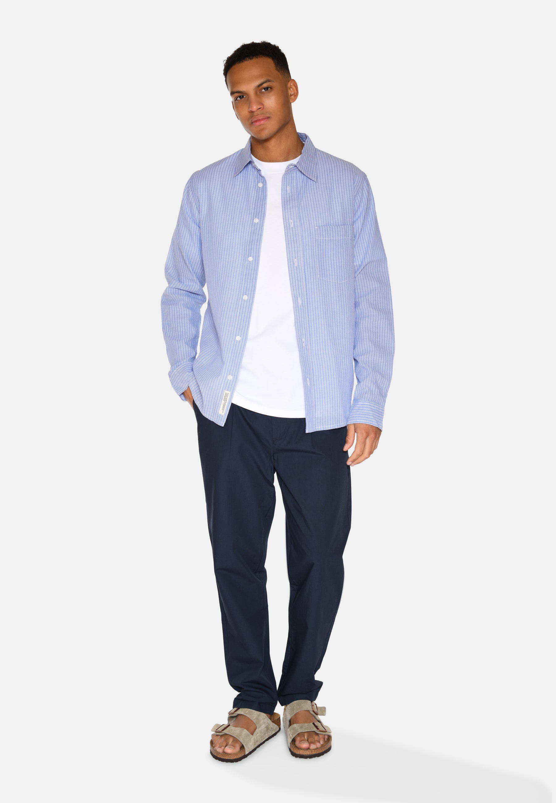 minimum male Colt langærmet reg skjorte 4145 Long Sleeved Shirt 3929 Blue Horizon