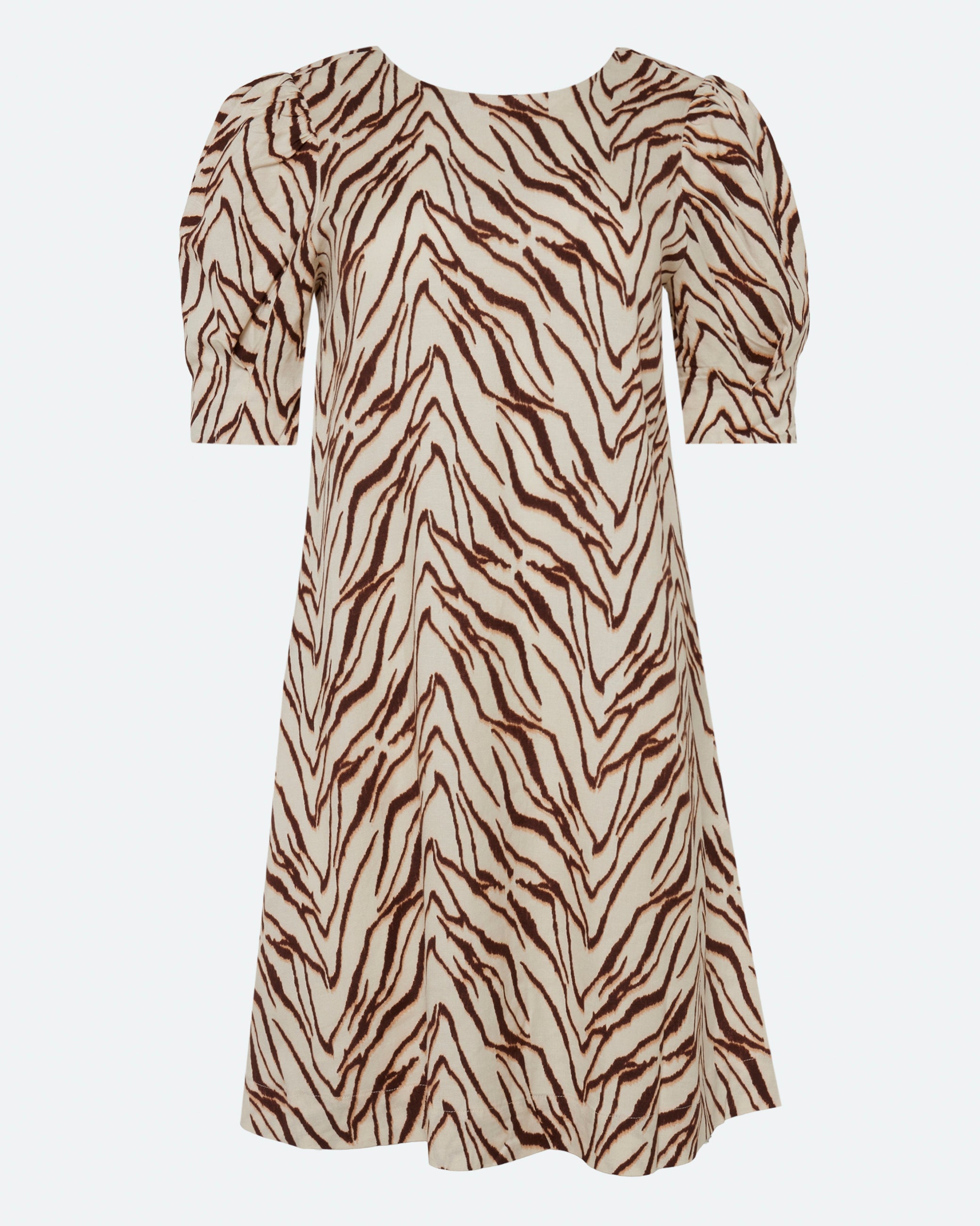 minimum female Dalia a-linje kjole i hørblanding 4263 Short Dress 1235 Sandstorm