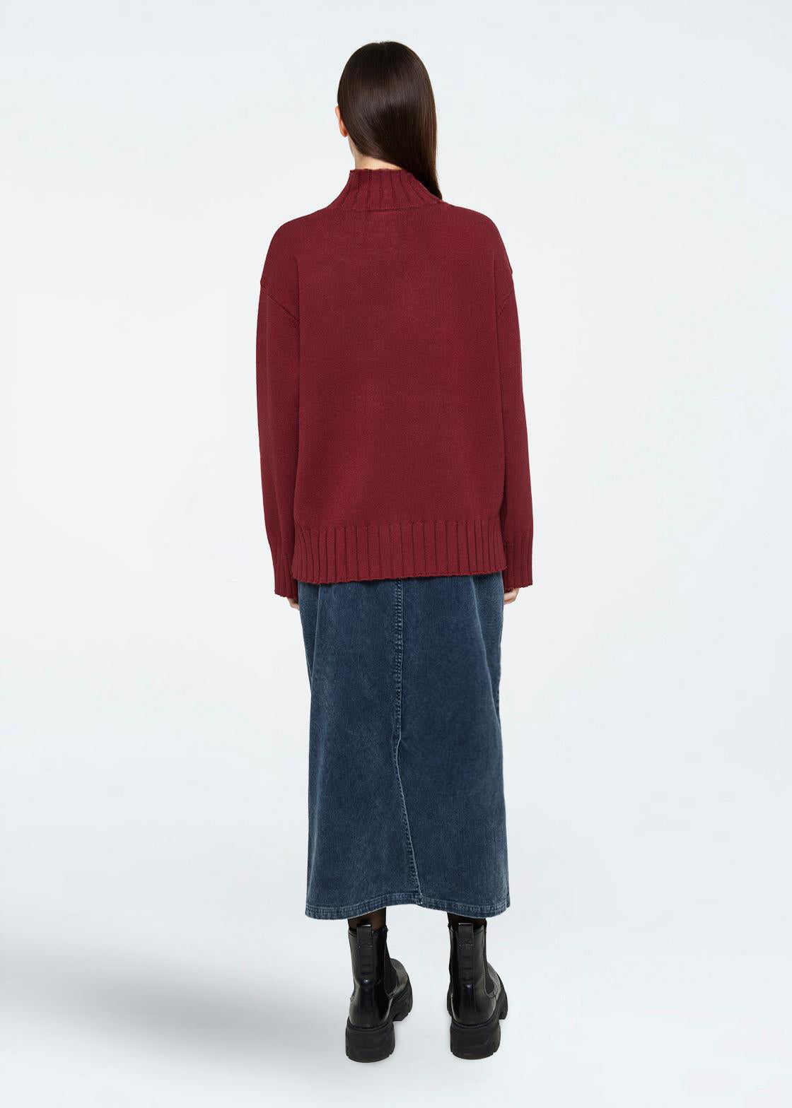minimum female Darcys 3448 Striktrøje Turtleneck 1534 Merlot